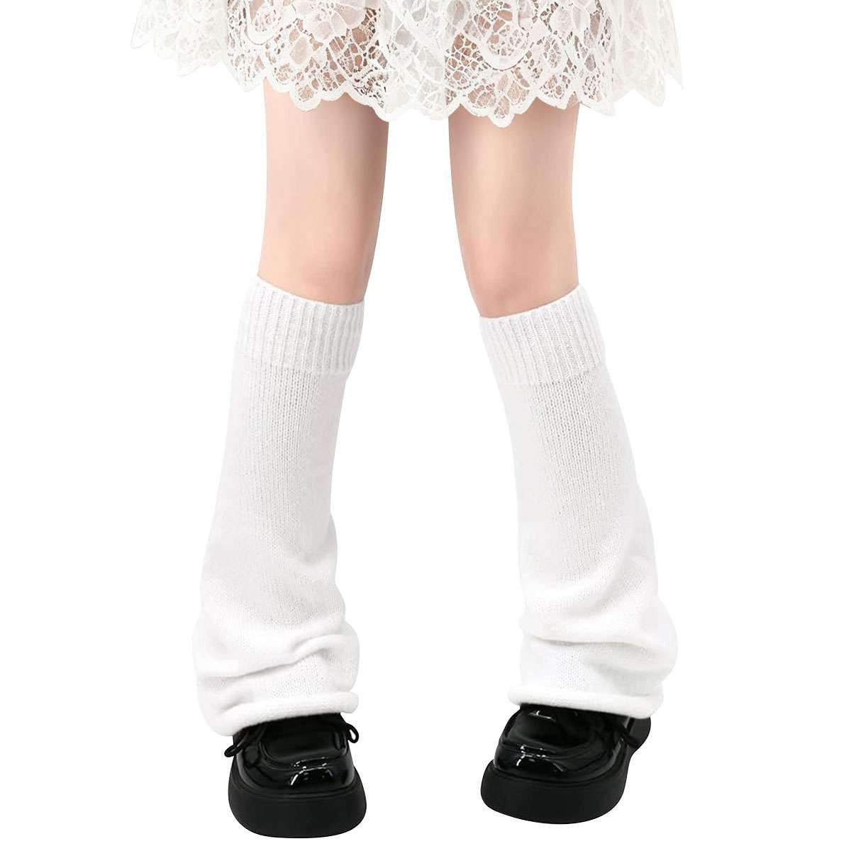 Warm Knit Crochet Leg Warmers High Knee Winter Boot Socks Foot Covers US