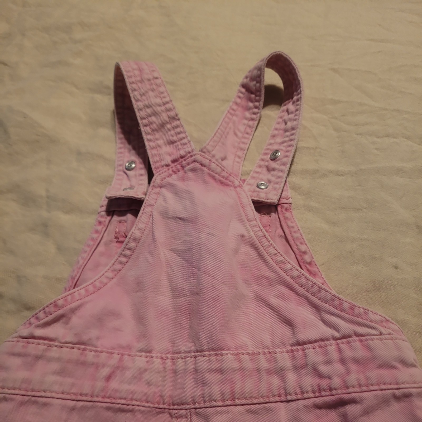 Disney Minnie Mouse Daisy Duck Embroidered Pink Bib Shortall Overalls 3T