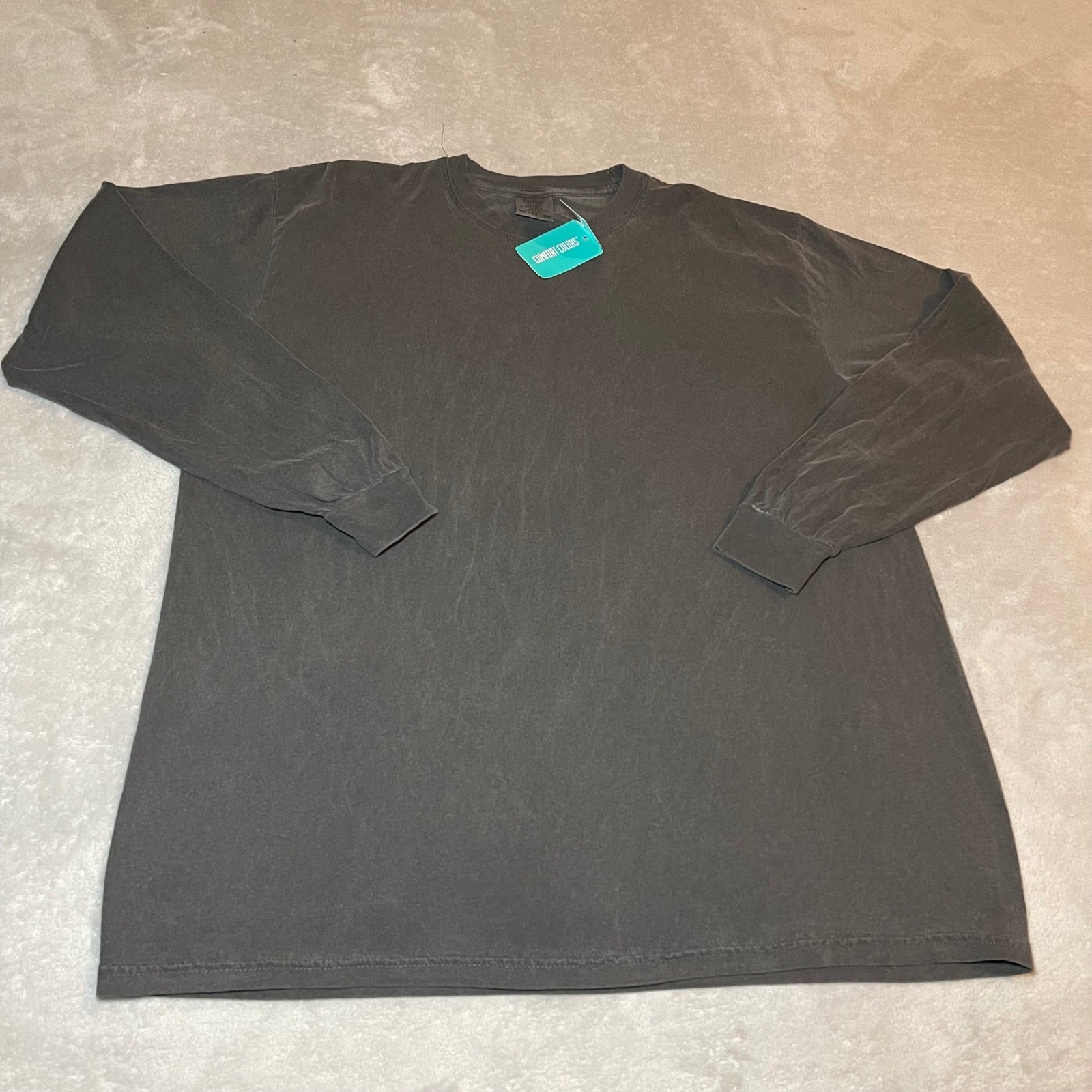 Comfort Colors Adult Heavyweight Long Sleeve T-Shirt Pepper Gray XL Brand NEW