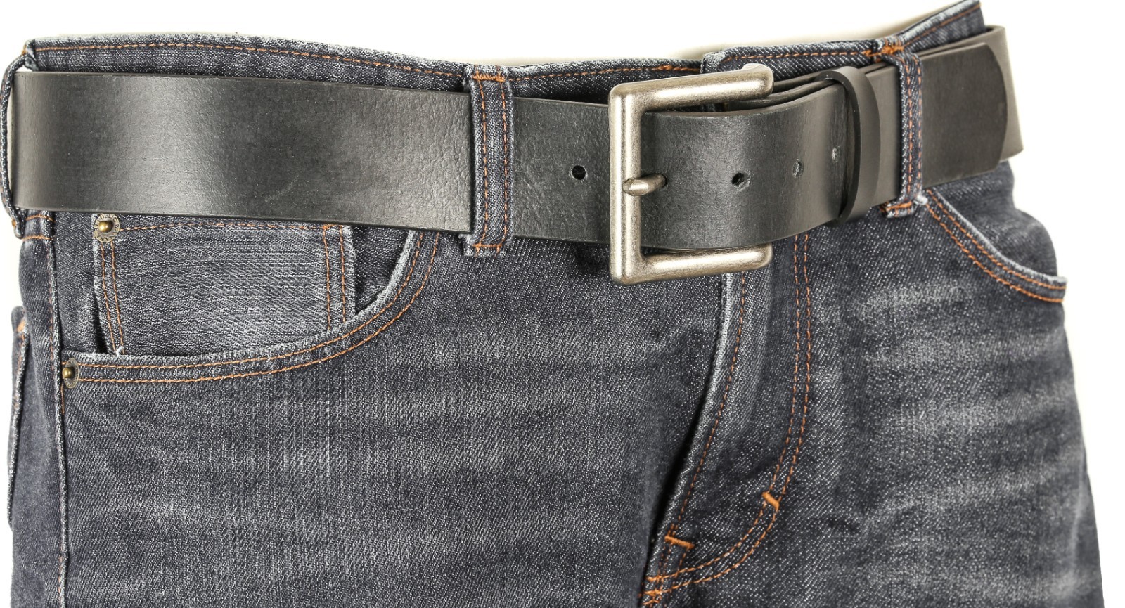 GENUINE LEATHER PLAIN BLACK BELT 1.75″ [44MM] *USA MADE* WITH REMOVABLE BUCKLE