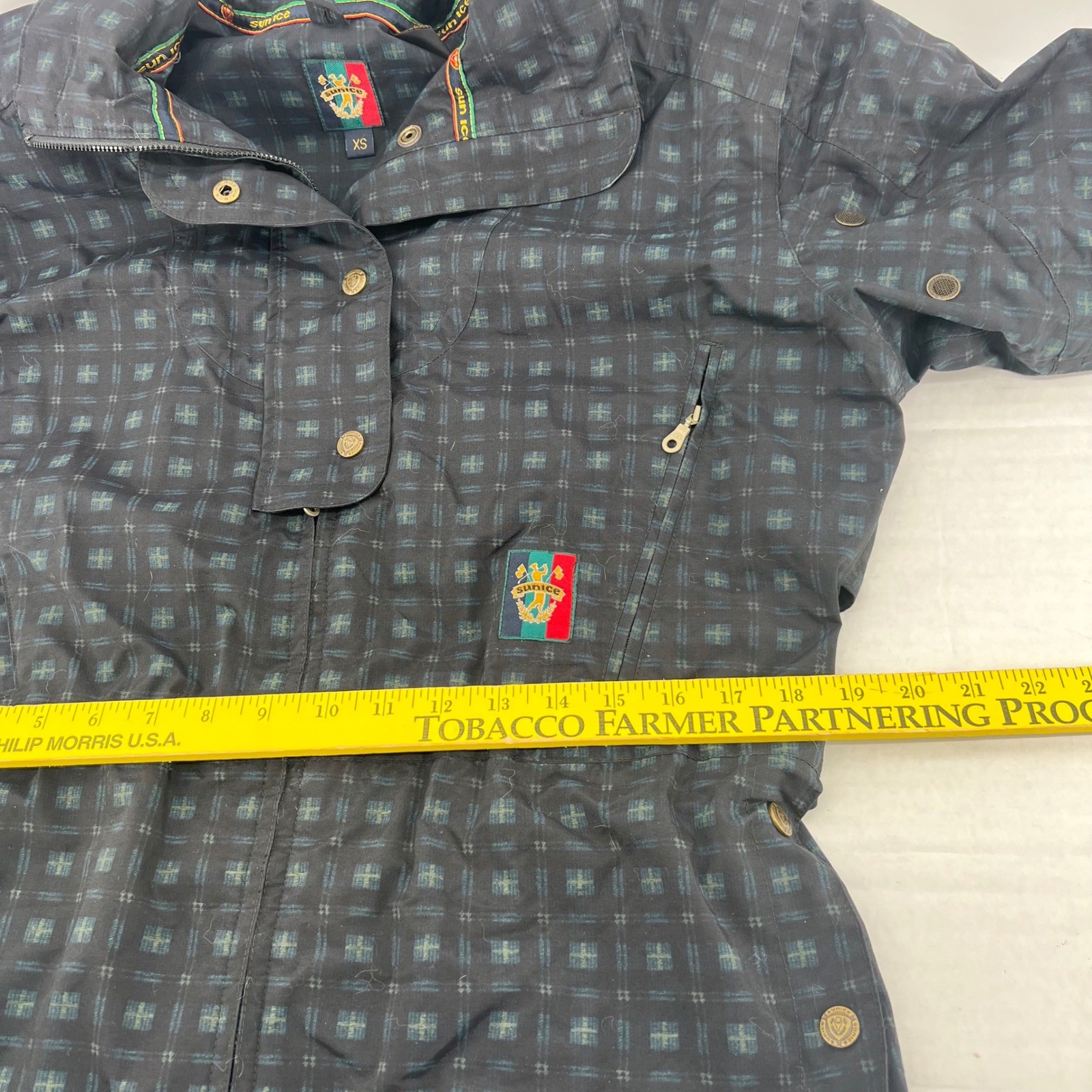 Sunice Women’s Plaid Jacket XS Zip Front Full Zip cinched YKK zipper