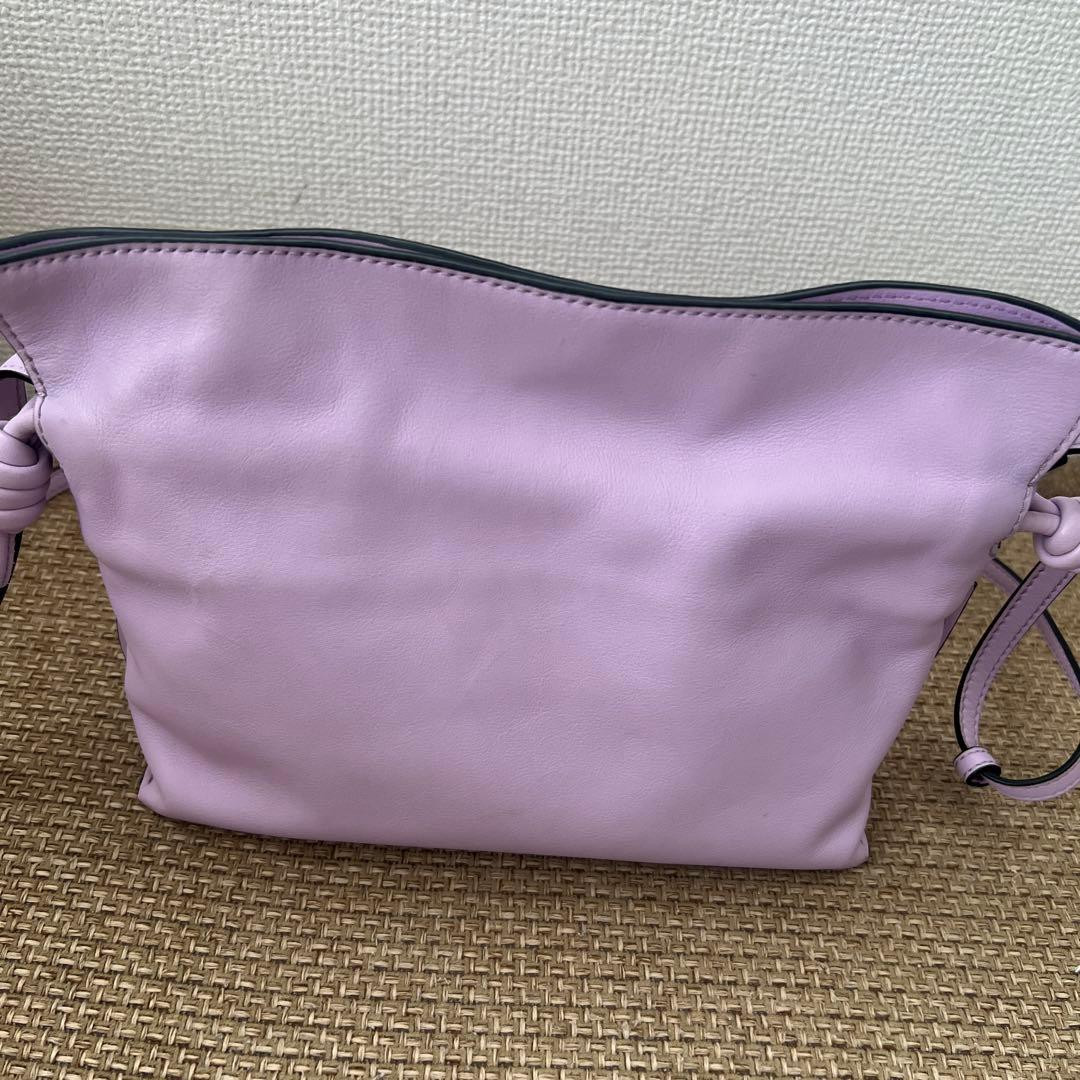 Loewe Mini Flamenco Purple Leather Clutch Shoulder Bag Chic Style