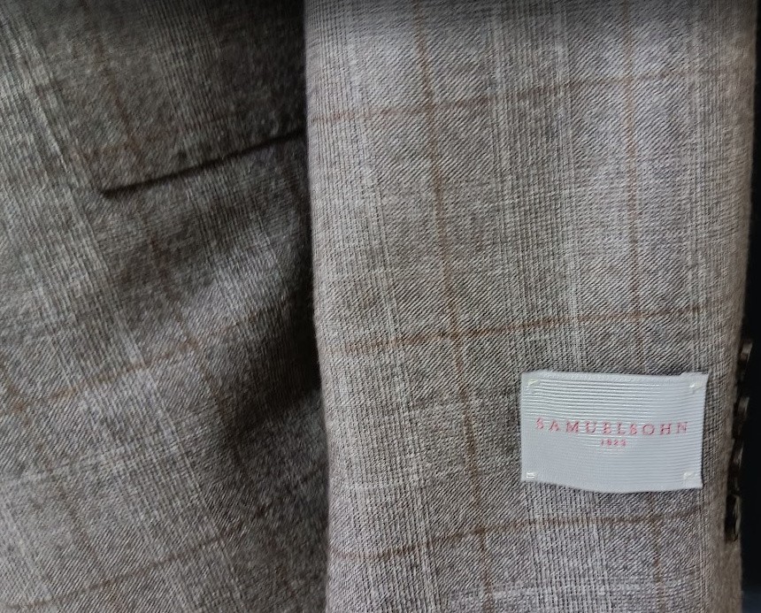 Samuelsohn Suit 44R Current Gray Plaid NWT Dual Vents