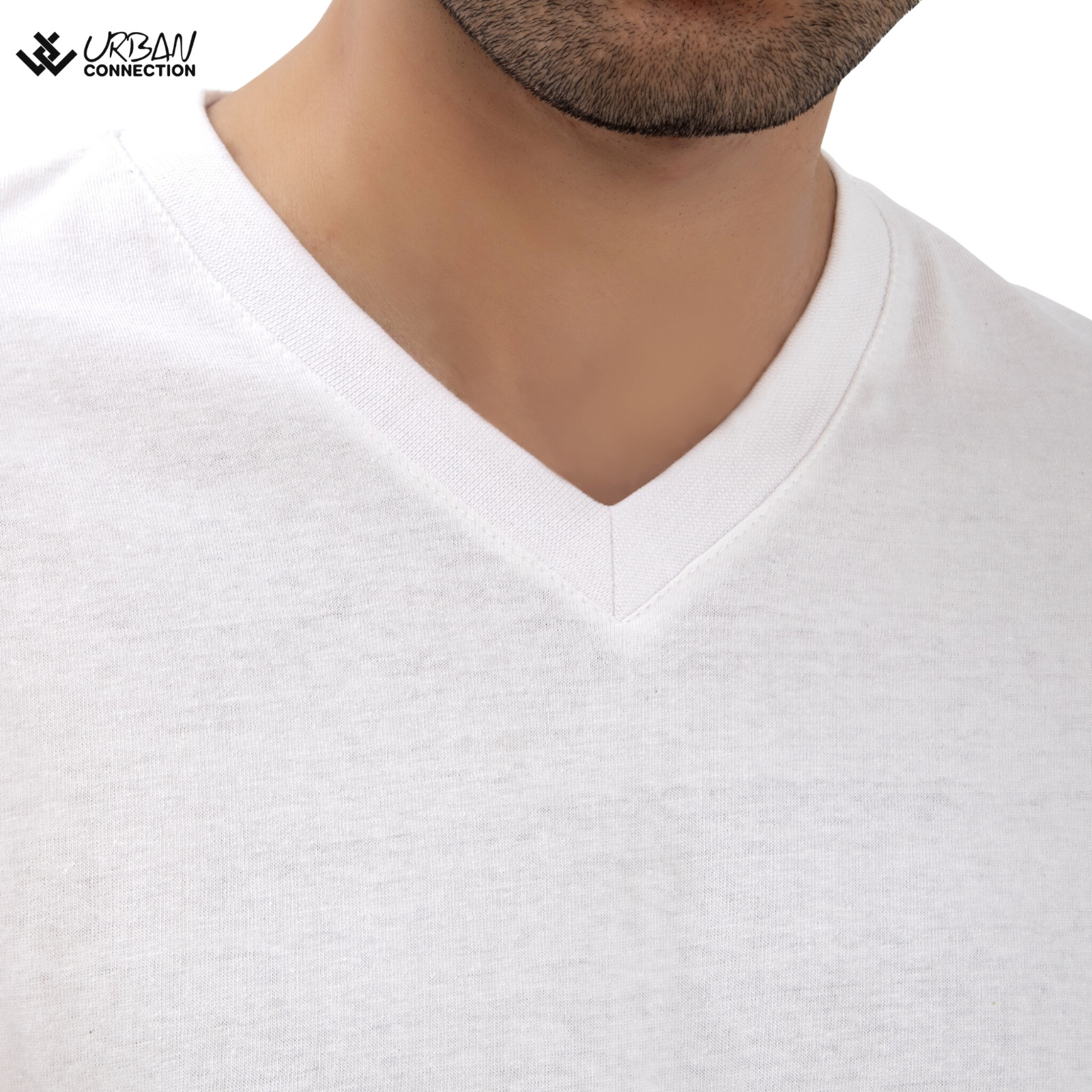 Men’s White V-Neck T-Shirt | Urban Connection | Small-6XL | Pack of 6 Shirts