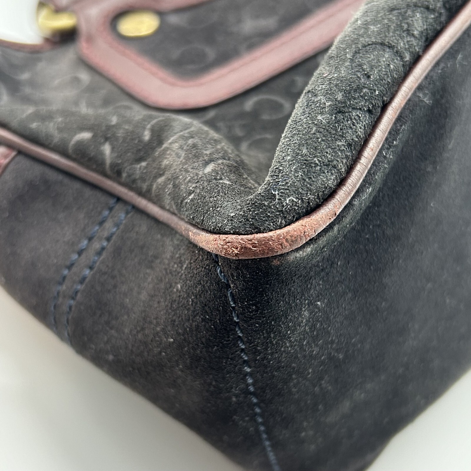 Authentic CELINE Macadam Boogie Bag Suede Leather Tote Bag