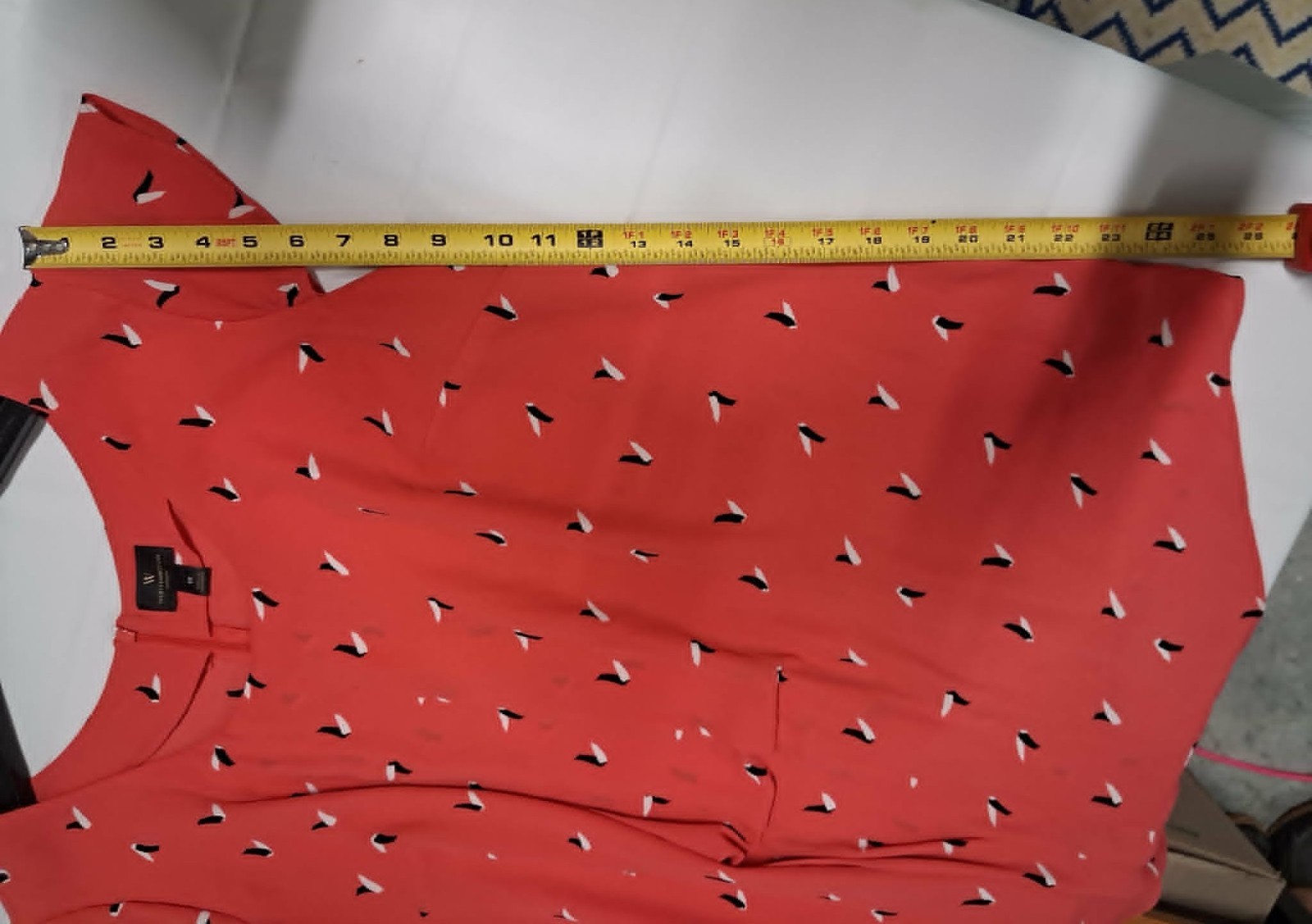 Worthington Womens Blouse 1X Red with Pattern