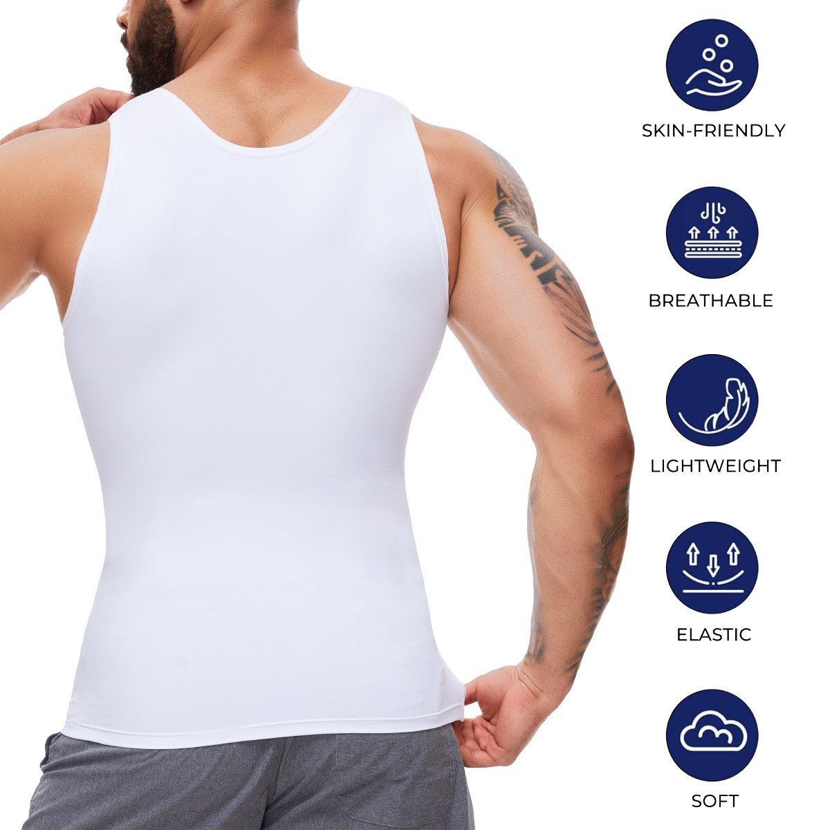 Men Compression Slim Tummy Control Body Shaper Vest Tank Top Shapewear Underwear