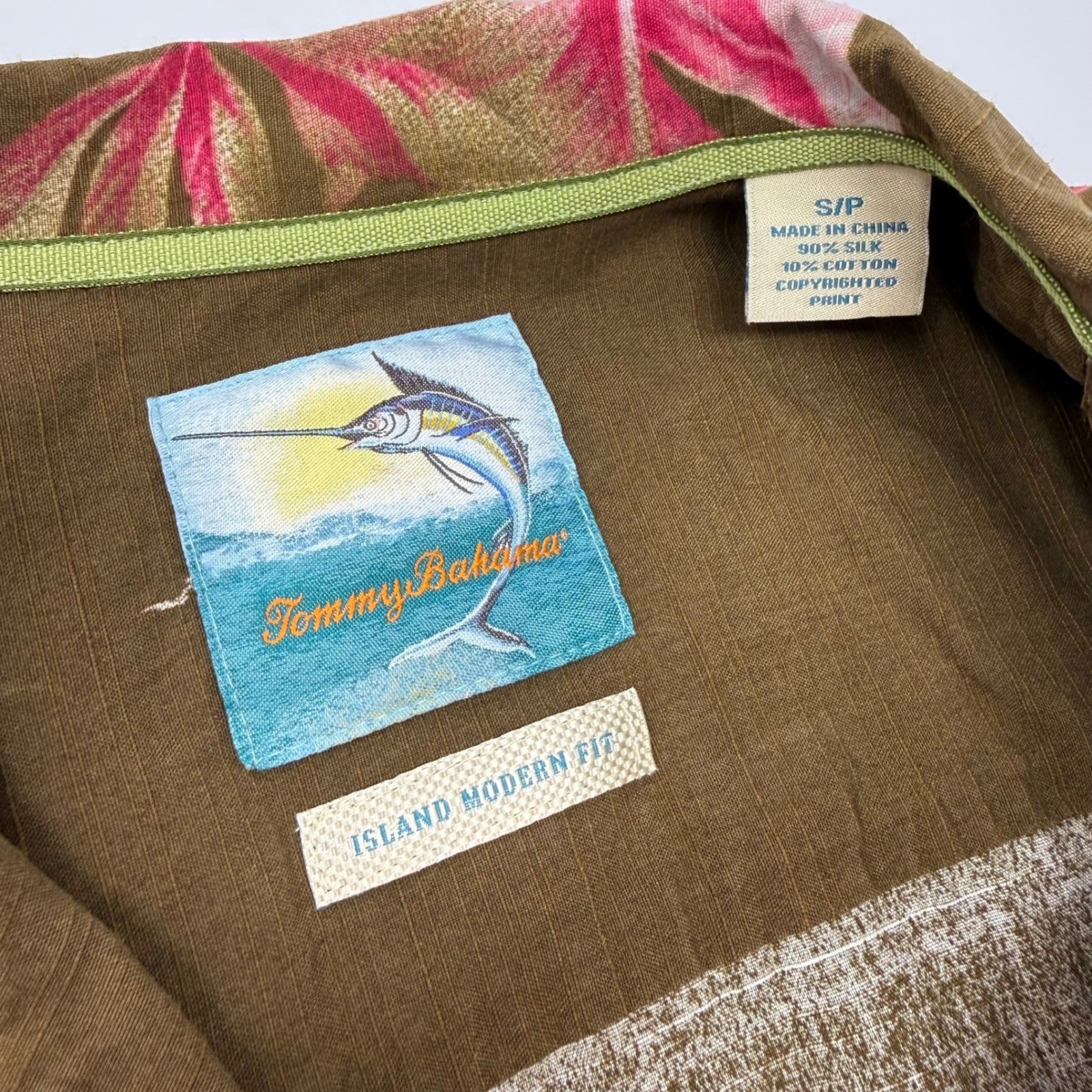 Tommy Bahama Mens Small Pineapple Silk Cotton Island Modern Fit Shirt