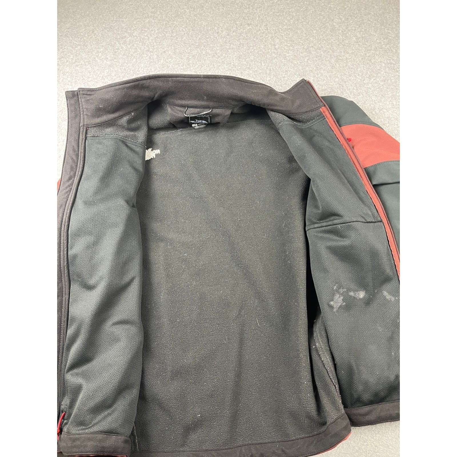The North Face Apex Bionic Jacket Mens Large Rust Charcoal Grey Softshell Zip