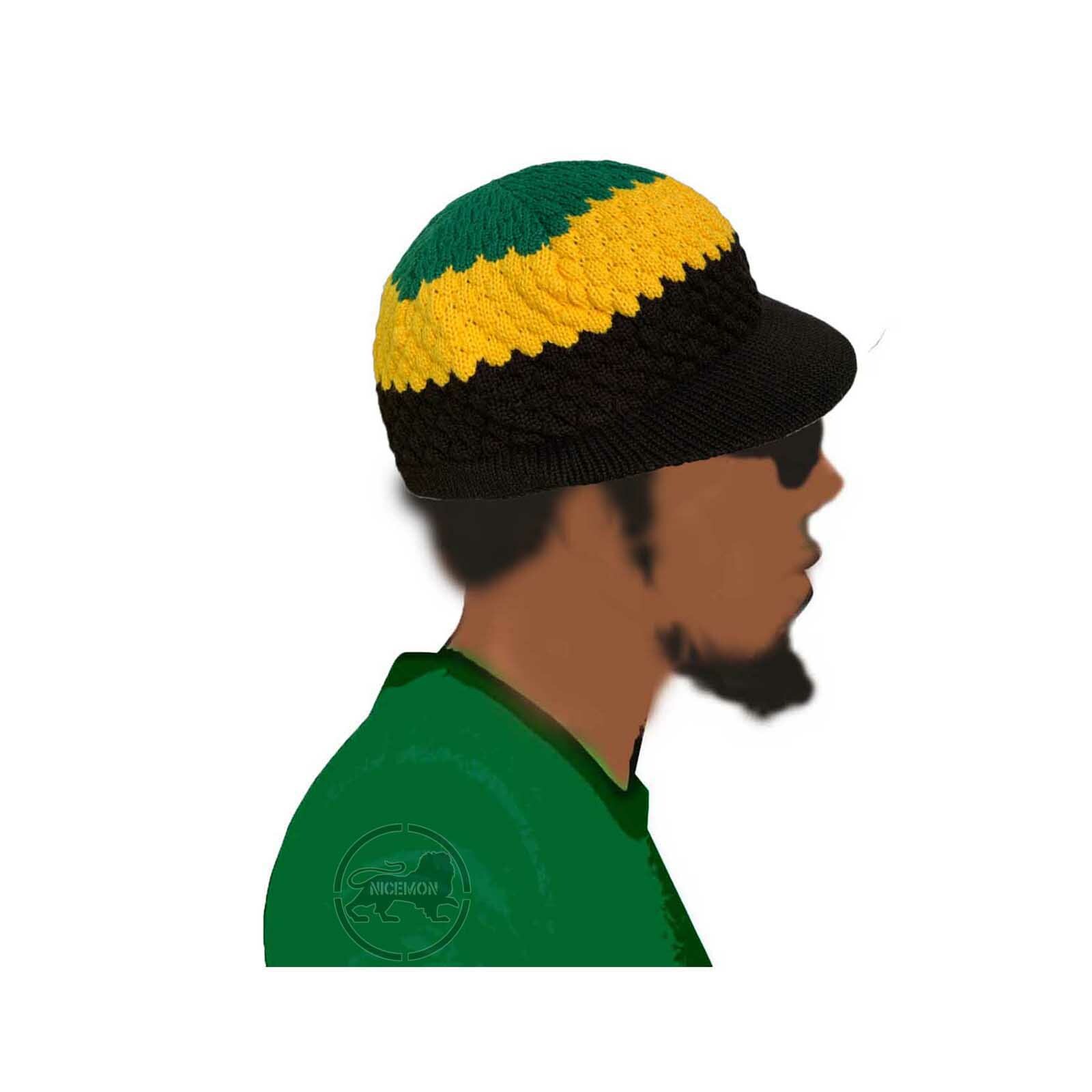 Skully Rastacap Reggae Rasta Cool Runnings Beanie Kufi Skull Hat Cap Roots SMALL