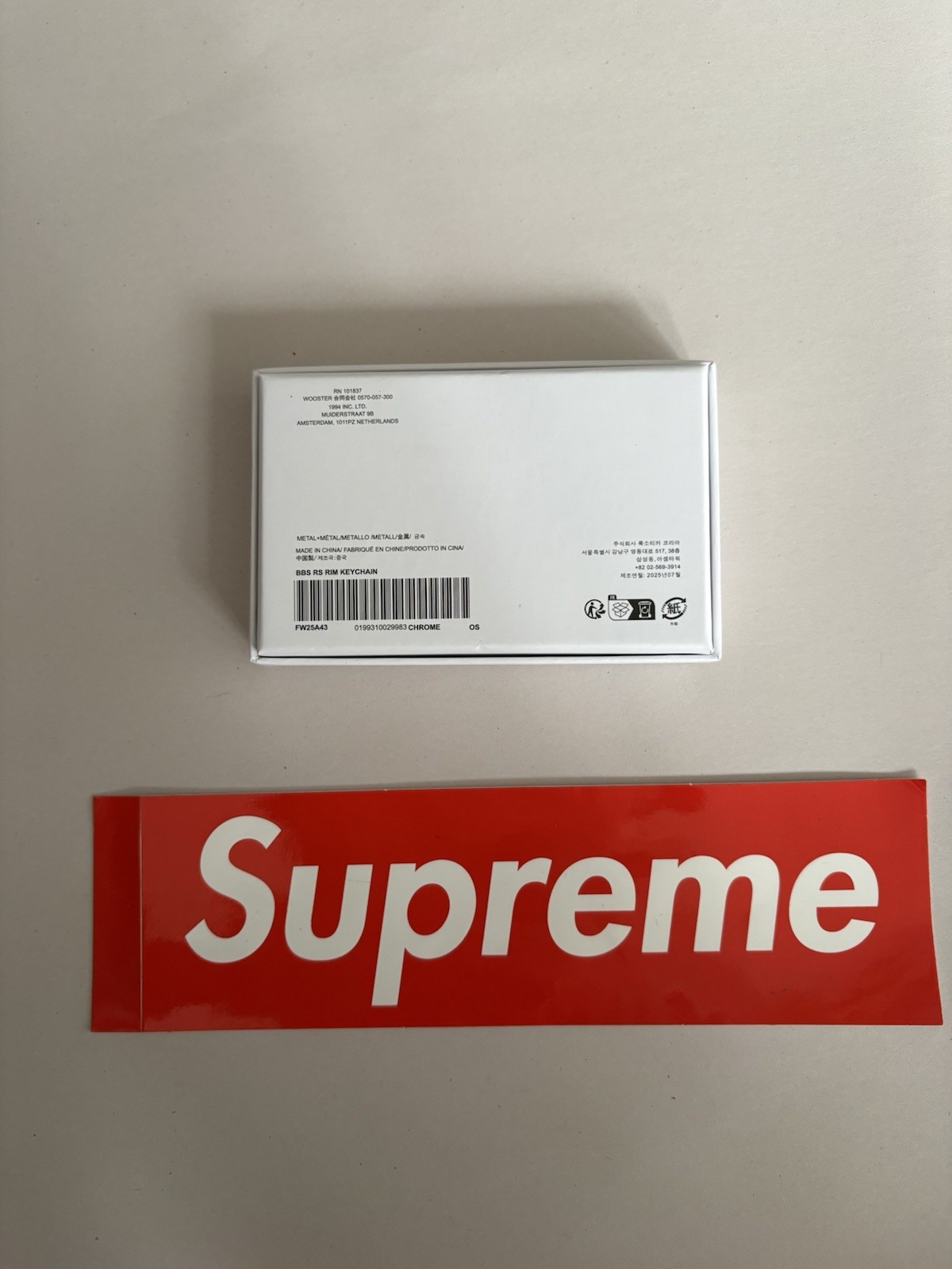 Supreme x BBS RS Rim Keychain New in Box FW2025 Wheel Key Chain
