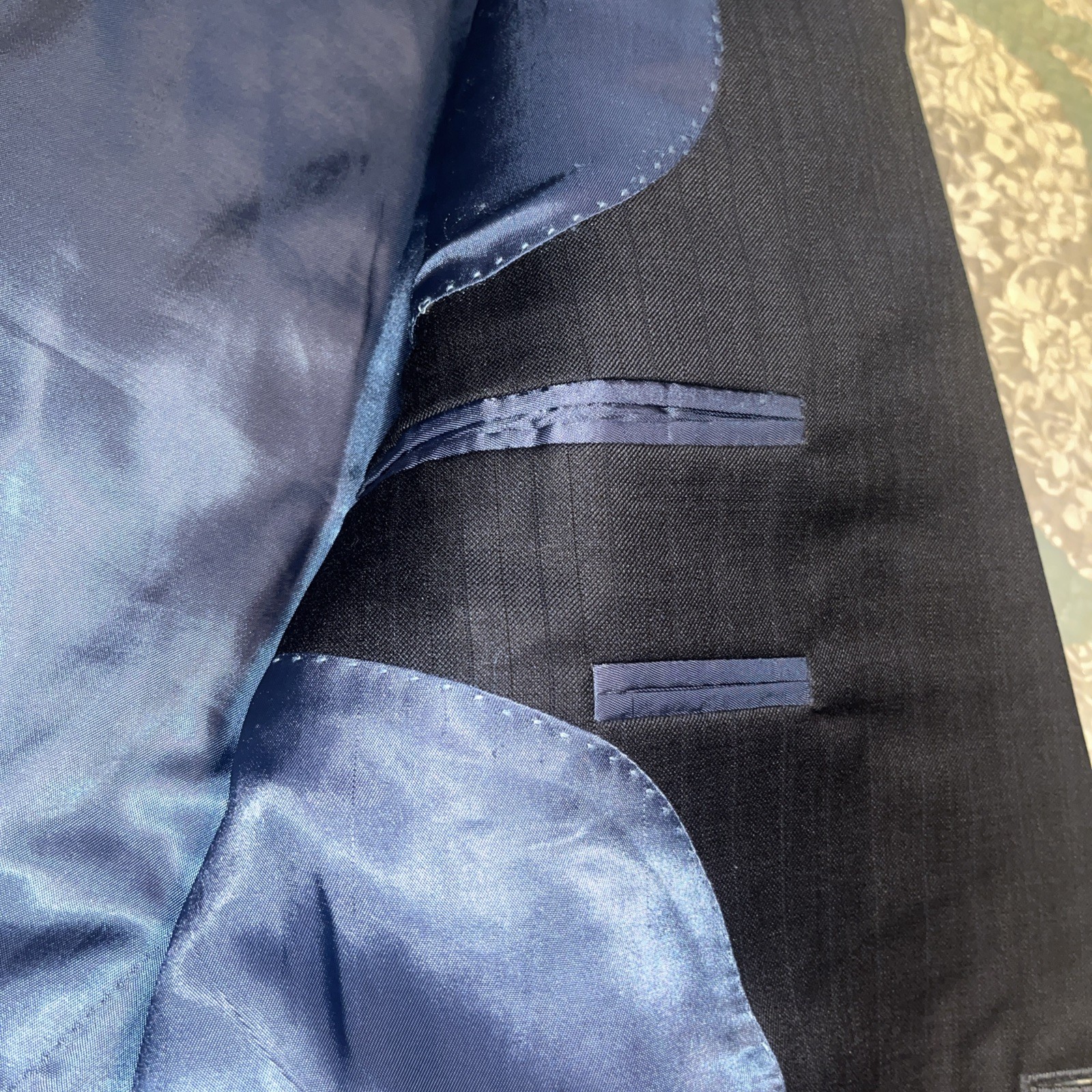 Peter Millar Blazer Men’s 42R Blue Wool 2 Btn Patch Pocket Double Vent Half Line