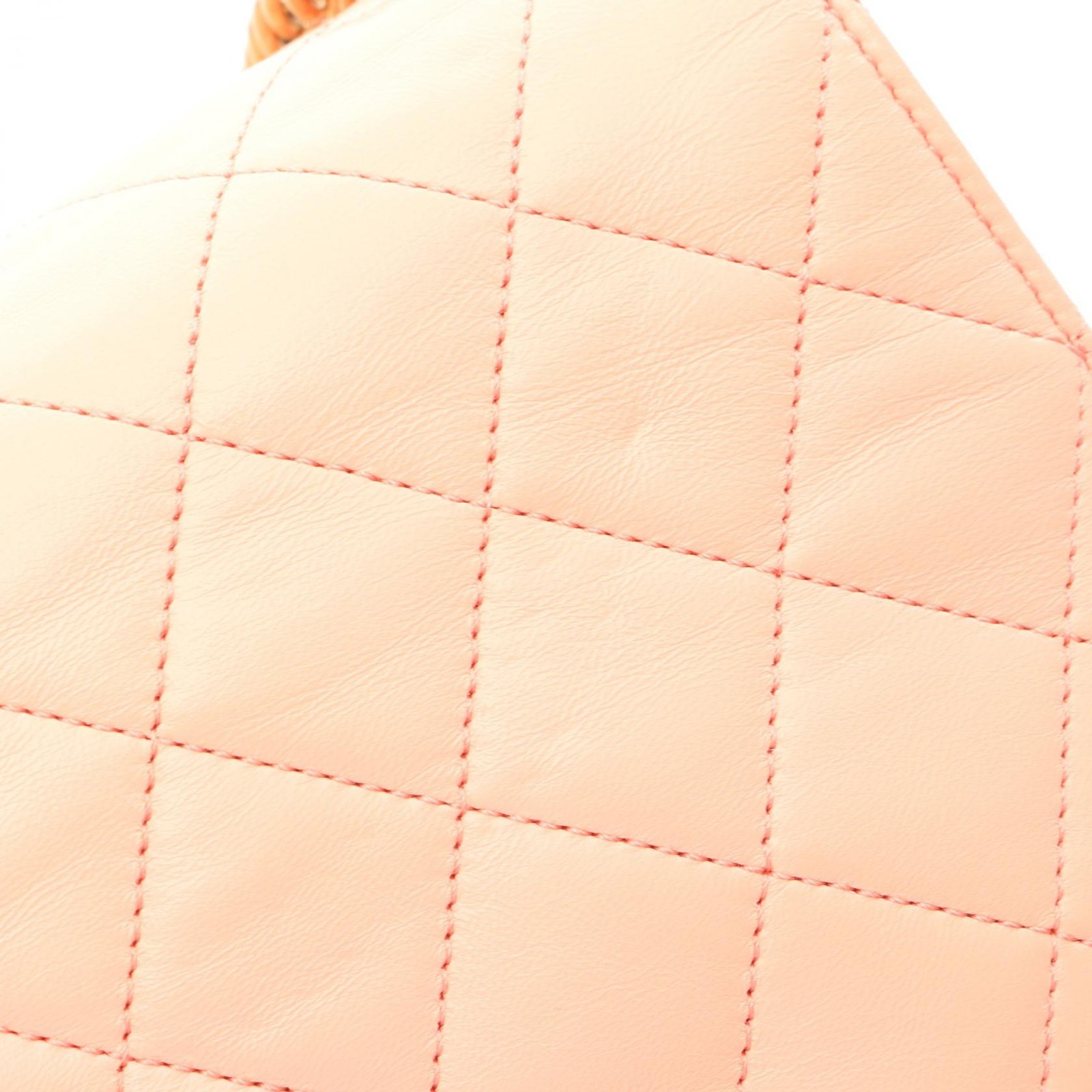 CHANEL Matelasse 2WAY Chain Shoulder Bag Lambskin Orange GHW Used Women