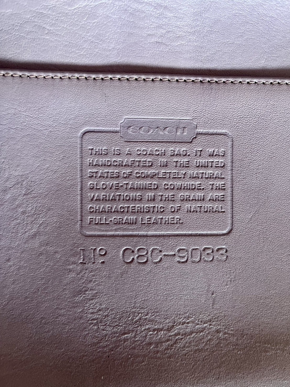 Coach MEDIUM C8C 9033 Vintage Lavender Leather Ergo Shoulder Bag