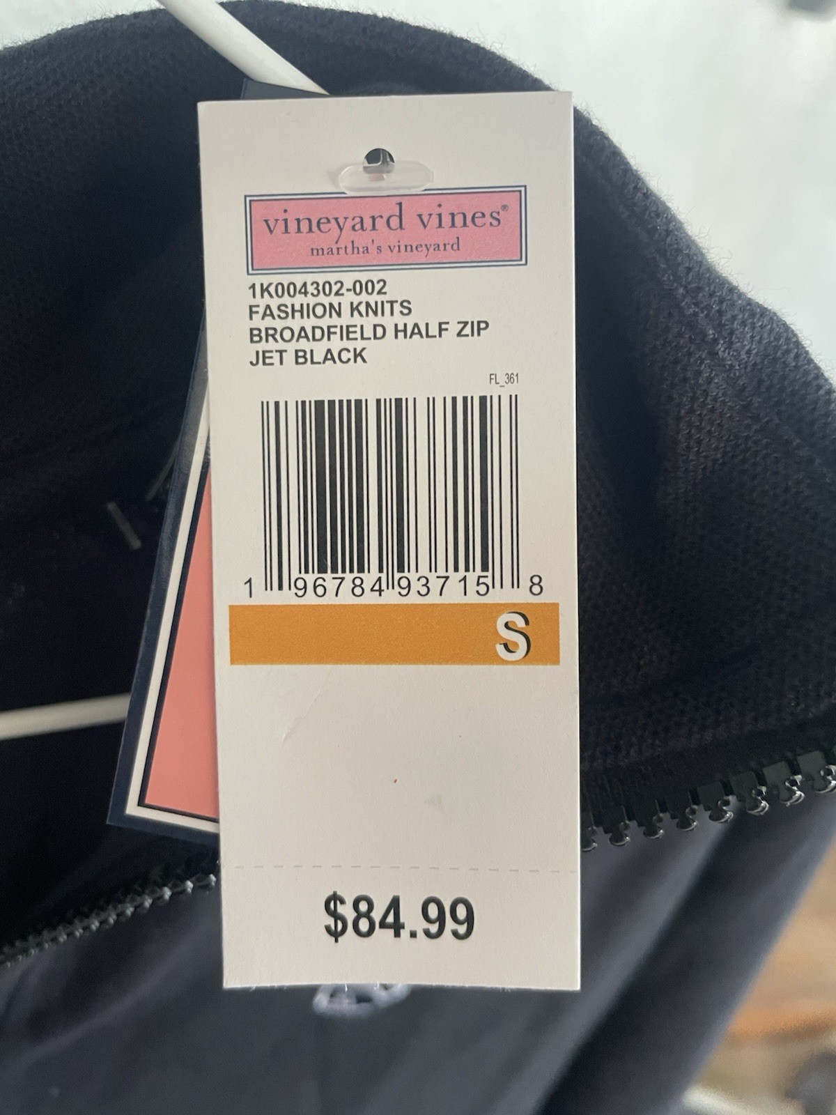 Vineyard Vines Broadfield Half Zip Black Size Men’s Small