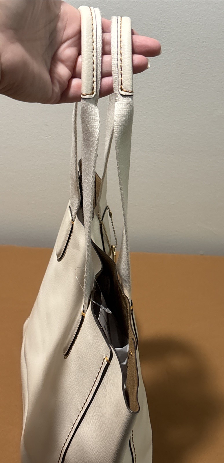 Authentic NWT Coach H2298-58660 Chalk Leather Derby Tote Bag