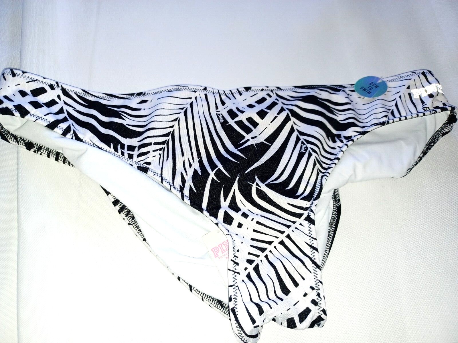 Victoria Secret VS PINK Gym To Swim Ruched Back Bikini Bottoms Tropical XL tie