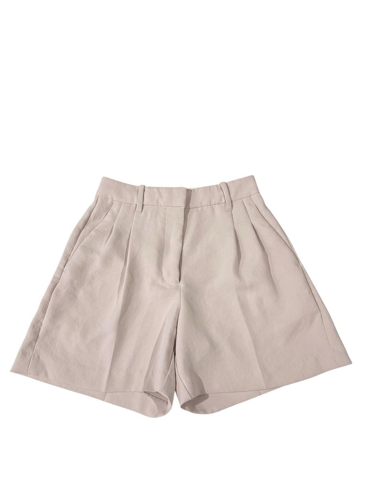 Aritiza Wilfred Effortless Trouser Shorts Pleated High-rise Crepe Cream size 2