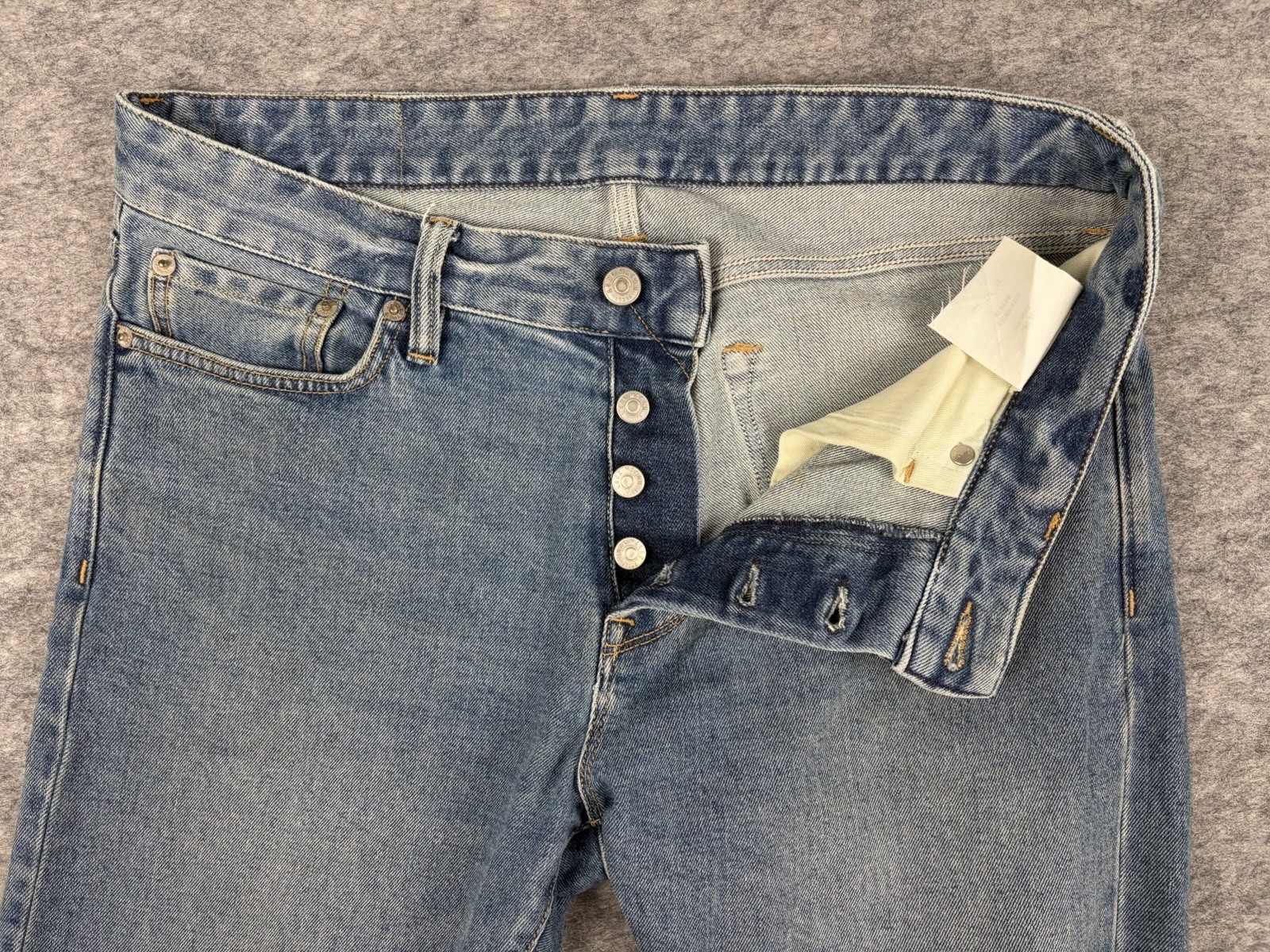 Buck Mason Jeans Mens 32×34 (Fits 32×30) Maverick Slim Double Dipped Button Fly