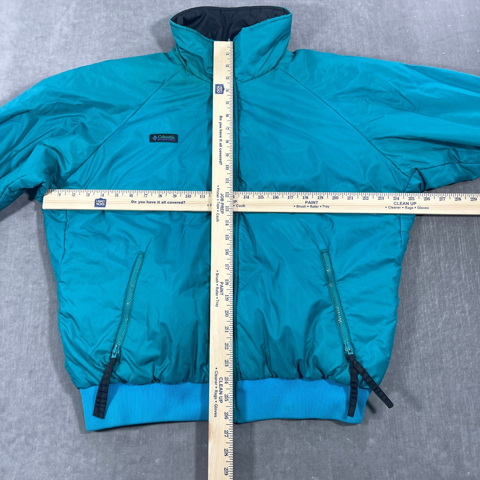 Columbia Reversible Mens Large Black Blue Full Zip Sportswear Company Jacket