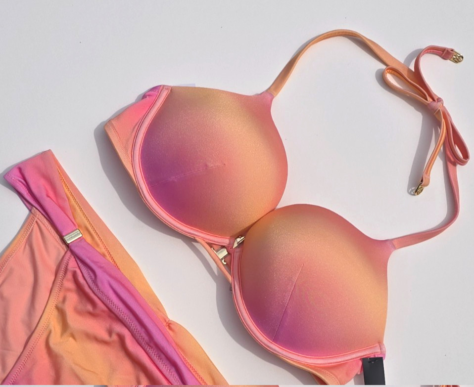 Victoria’s Secret Swim Bombshell Add 2 cups Push-up Set Pink Ombre Harlow Bikini