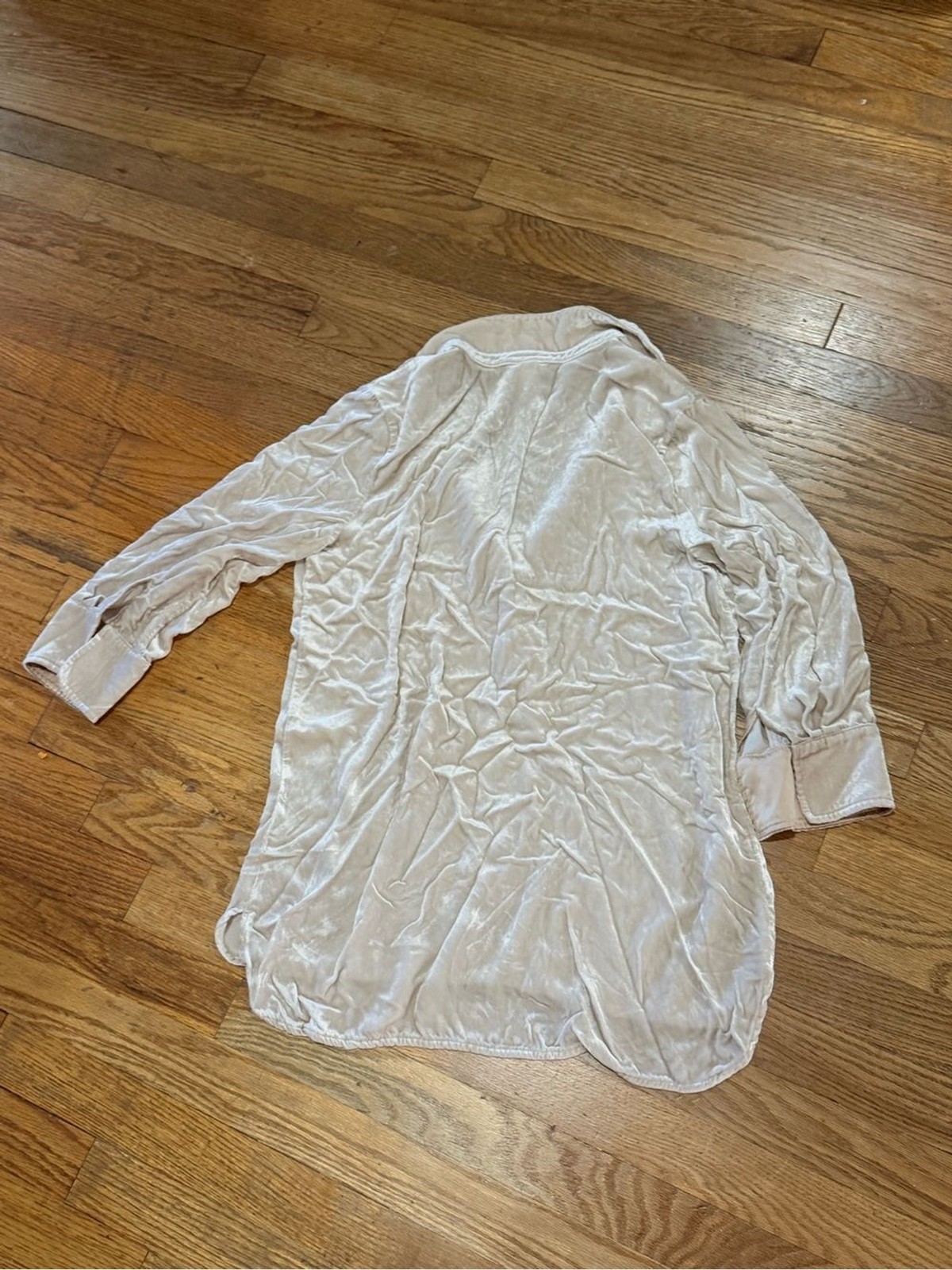 Sundance Beige Crushed Velvet Top Size S