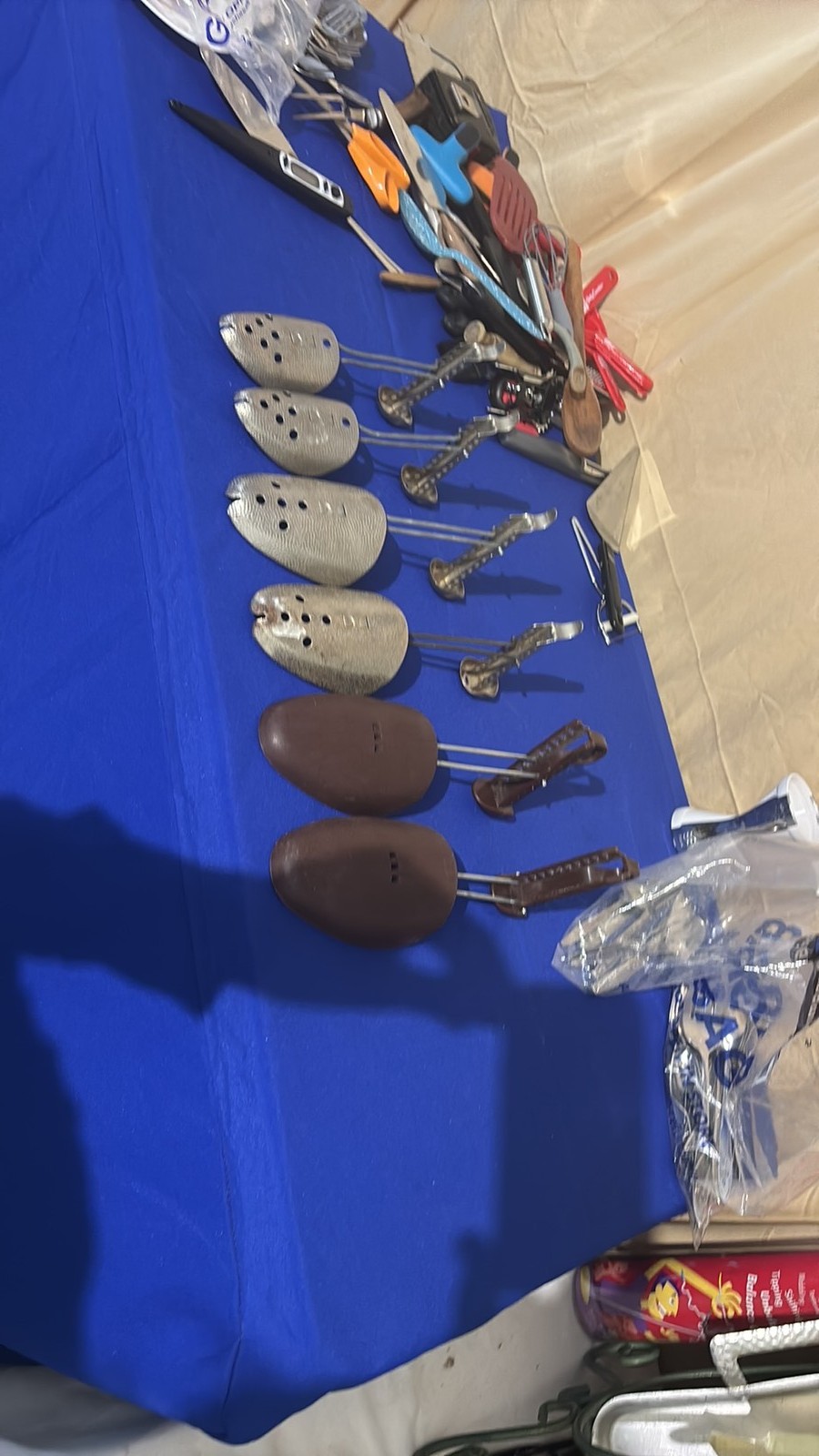 Vintage Adjustable Aluminum and Plastic Shoe Trees Collection – 3 Pairs