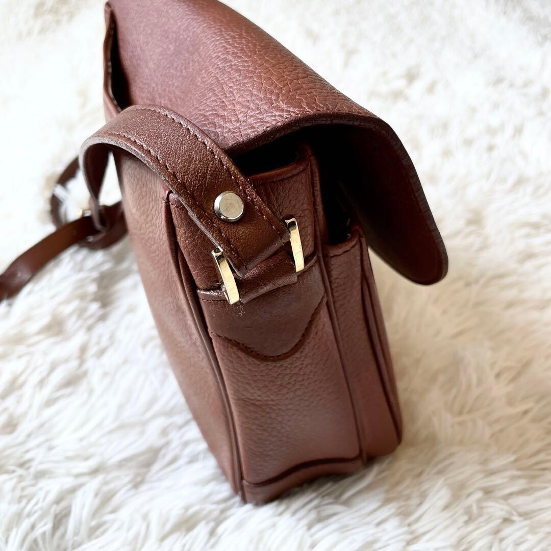 Burberry Brown Leather Nova Check Crossbody Shoulder Bag Vintage Unisex