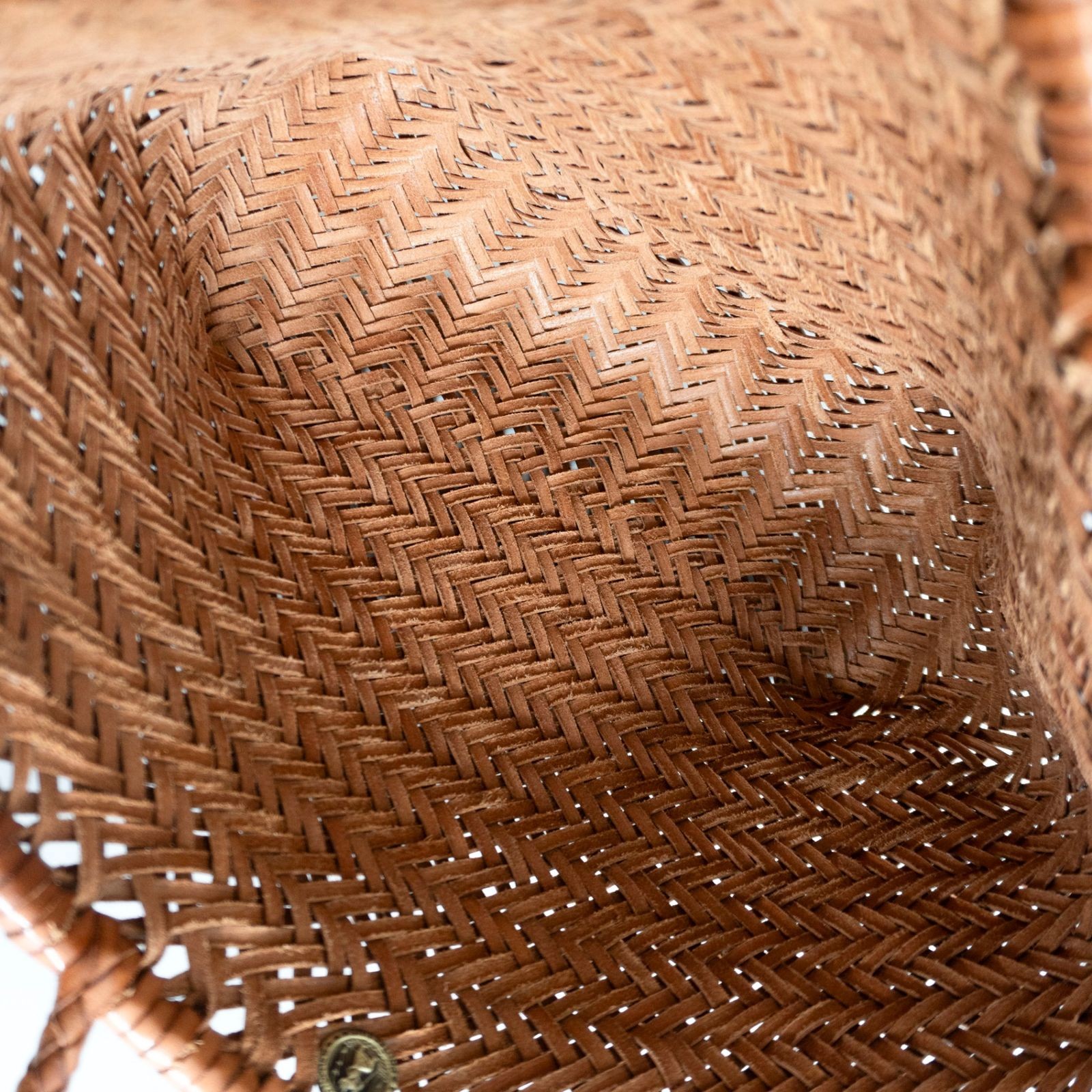 Excellent Condition DRAGON Leather Mesh Hand Bag Woven Dragon 26060882