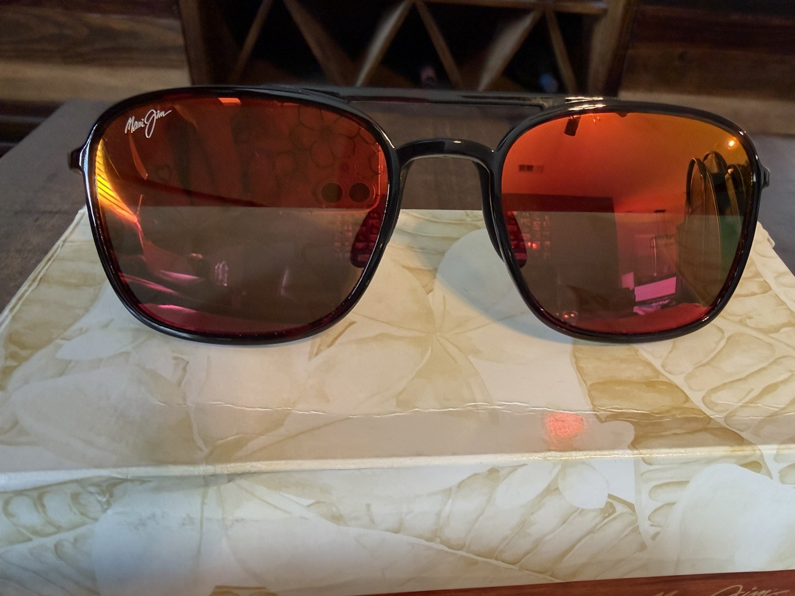 Maui Jim KEOKEA Red & Black Tortoise Sunglasses RM447-04T / MJ0447S-003