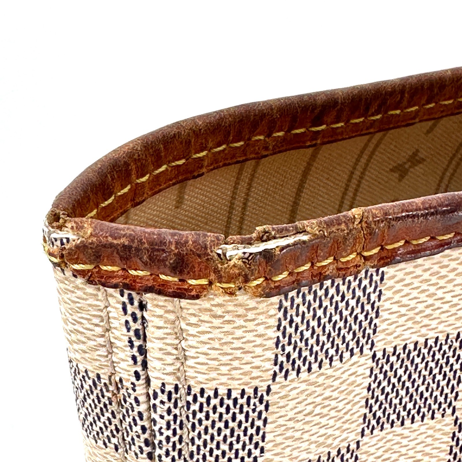 LOUIS VUITTON Neverfull MM Tote Bag PVC Leather Damier Azur Auth France 0316
