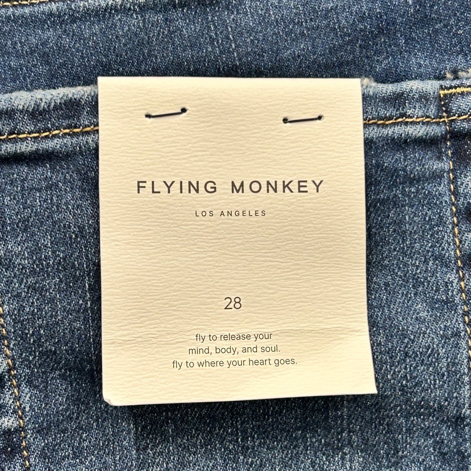 Flying Monkey Los Angeles Straight Leg Jeans Dark Wash High Rise Size 28 F5363