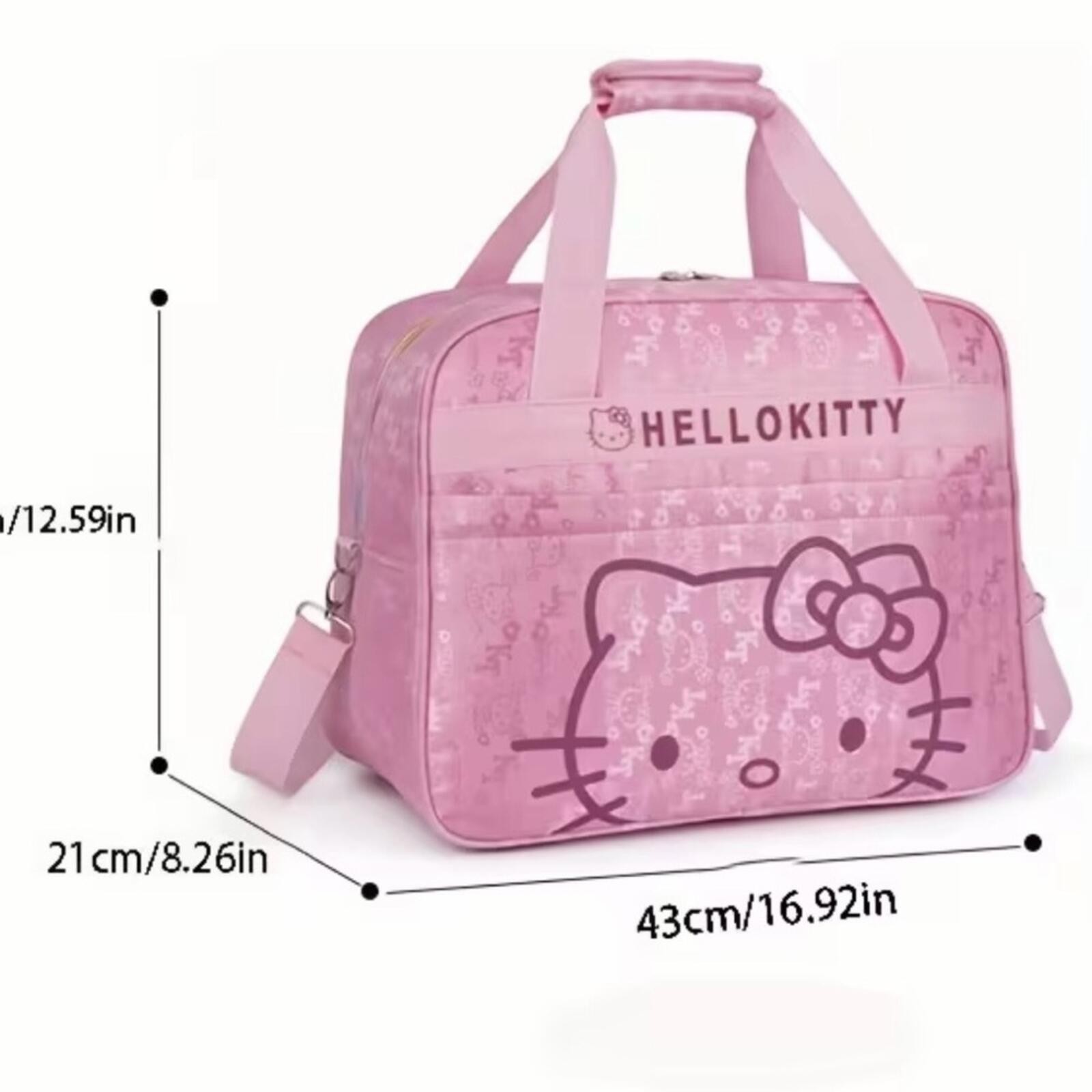 Hello Kitty Pink Travel Duffle Bag Multi Use Carry On Crossbody Gym School Bag