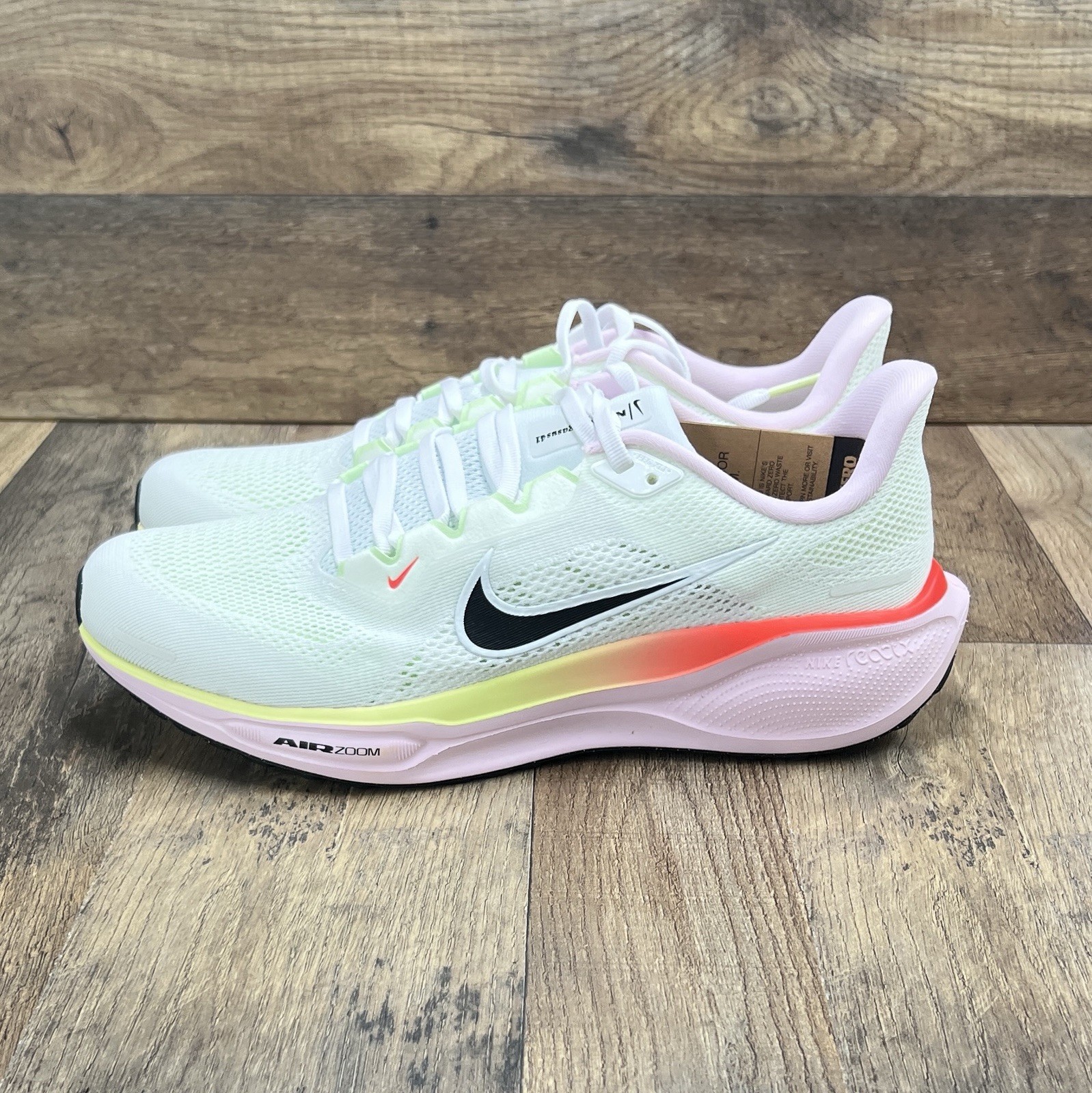 Nike Pegasus 41 White Pink Foam Bright Crimson nby IB4377-100 Women’s Size 10