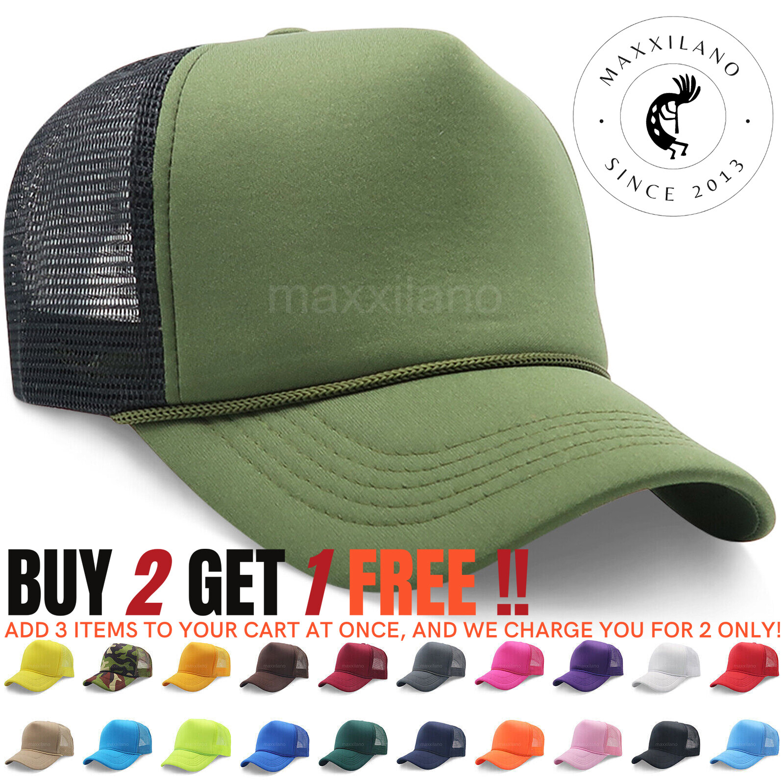 Men Trucker Hat Mesh Foam Cap Snapback Baseball Adjustable Plain Caps Solid Hats