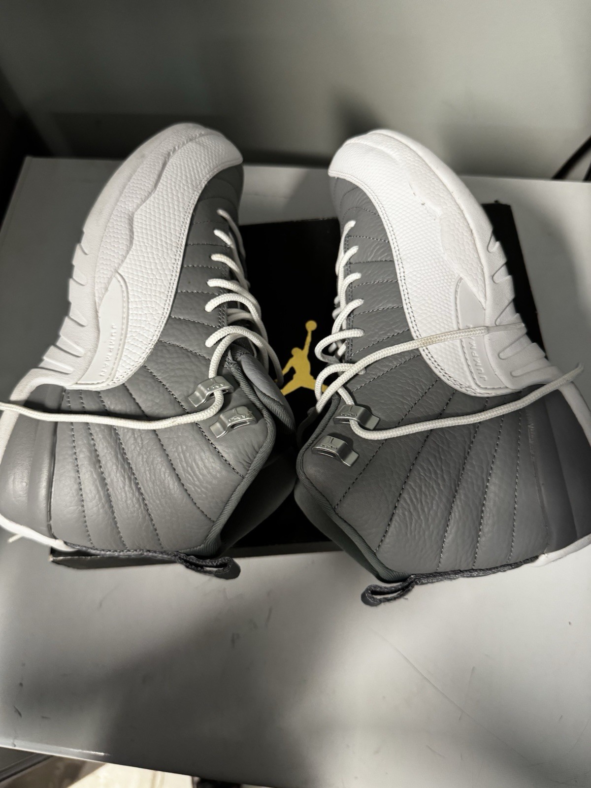 Nike Air Jordan 12 Retro (Gs) Stealth-White-Cool Grey Sz 7y [153265-015]