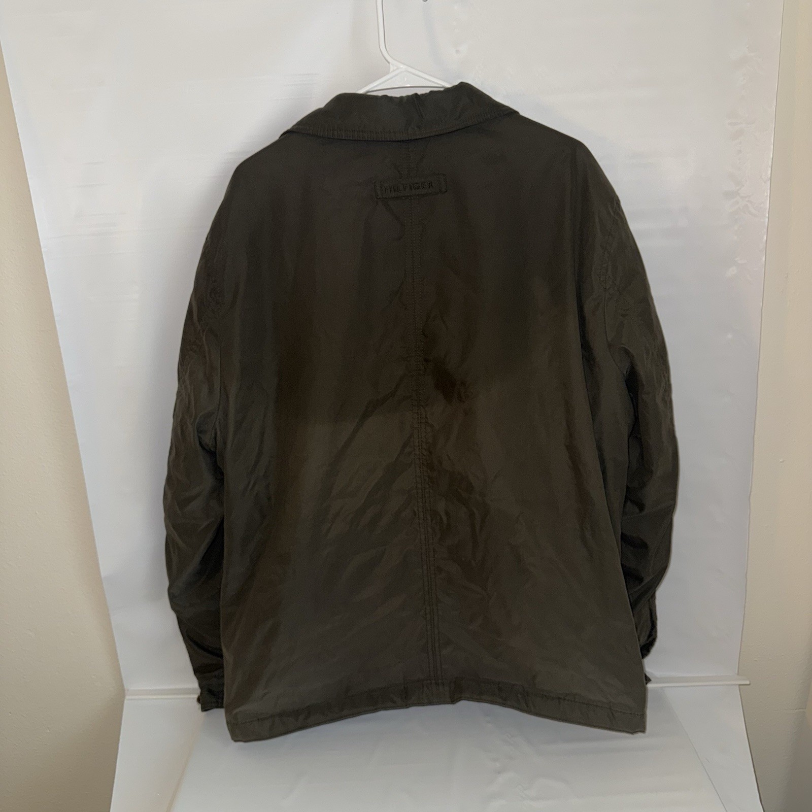 Tommy Hilfiger Men’s Green Lined Jacket XXL Full Zip Point Collar