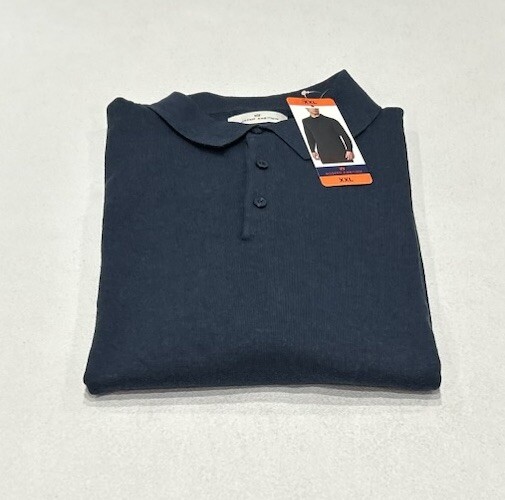 Modern Ambition Men’s Responsible Wool Cotton Blend Shirt Sweater, Blue, XXL