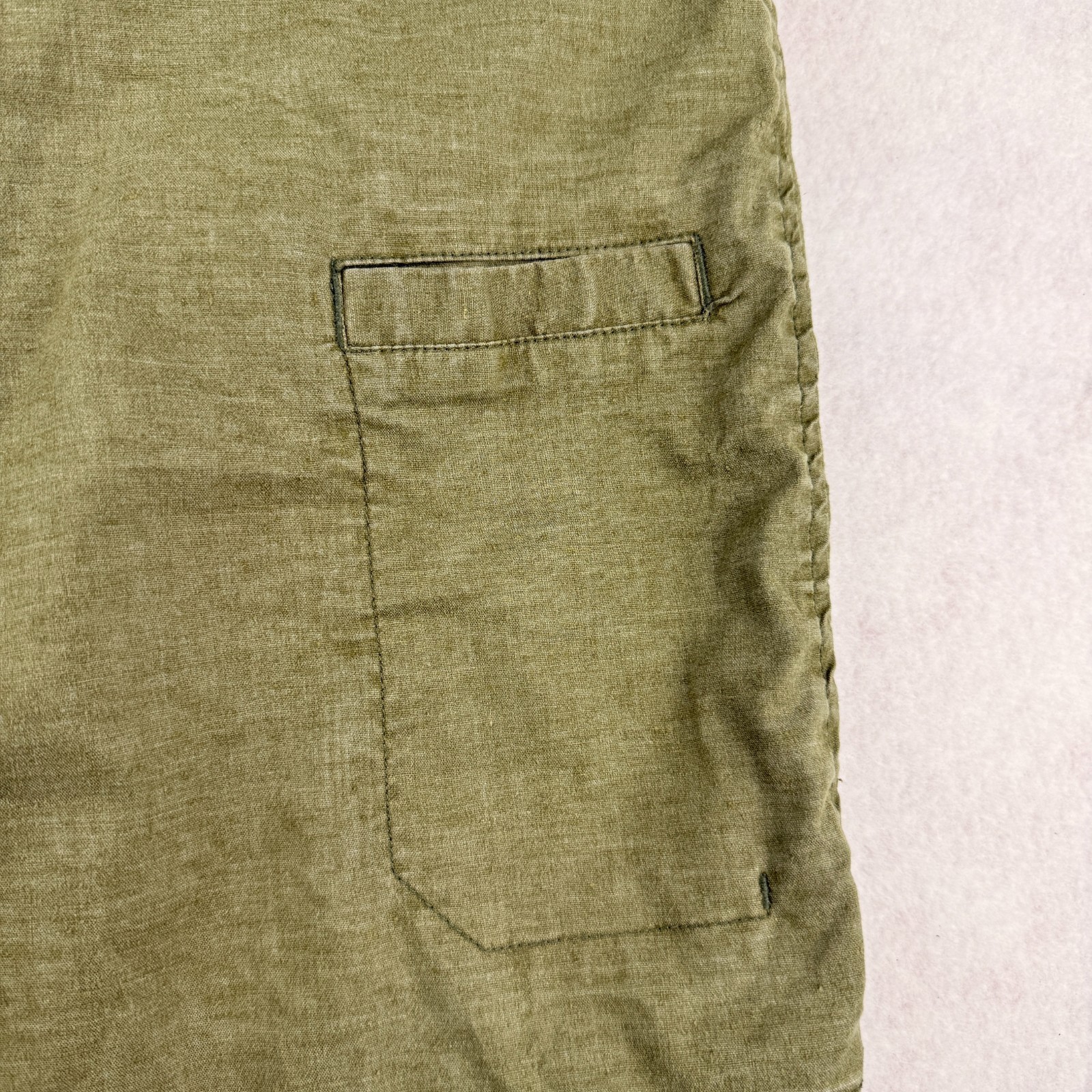 prAna Men’s Green Flat Front Casual Sz 32 Hemp Shorts 10 in Inseam Standard Fit