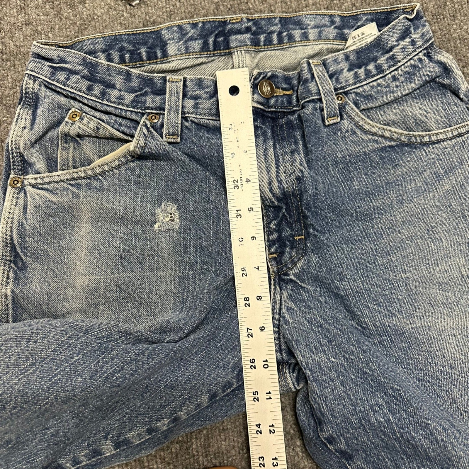 Dickies Carpenter Jeans Mens Size 30×30 Blue Light Wash Relaxed Fit Workwear