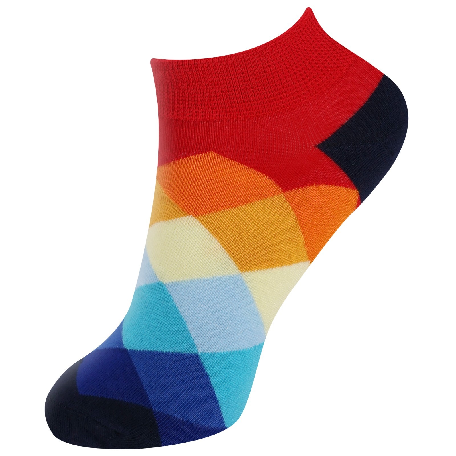 BambooMN Colorful Unisex Diamond Trails Rayon From Bamboo Ankle Socks