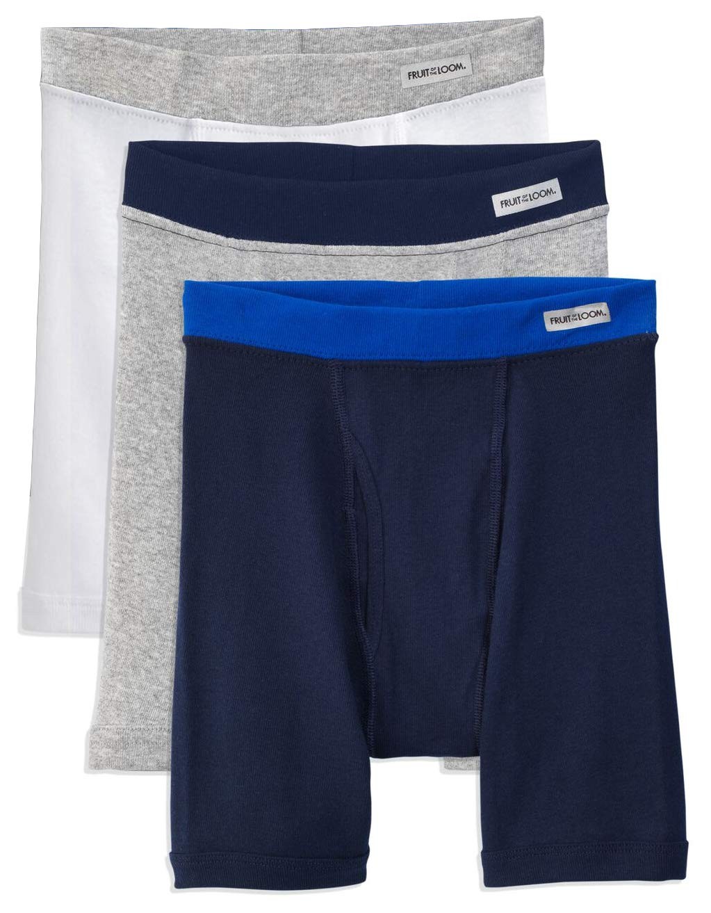 Fruit Of The Loom Boys Boxer Brief Exposed And Covered Waistband Assorted