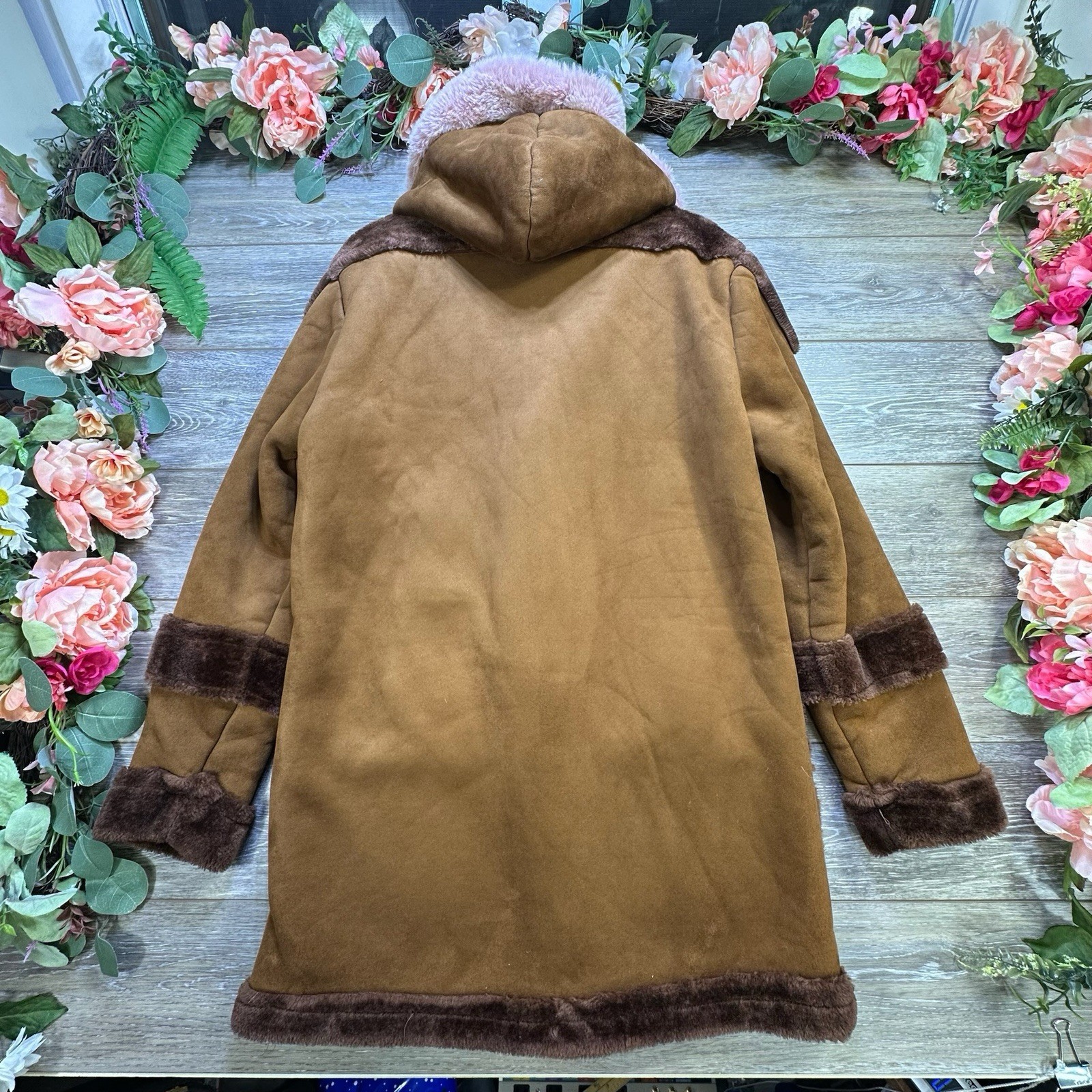DENALI SHEARLING JACKET COAT FAUX FUR TAN BEIGE BROWN SIZE Medium Eskimo