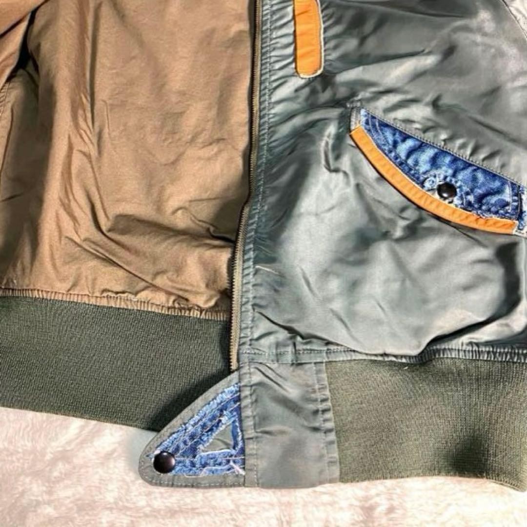AVIREX TYPE-BLUE L-2 Flight Jacket Blouson Coat Men Size XL Gray Genuine