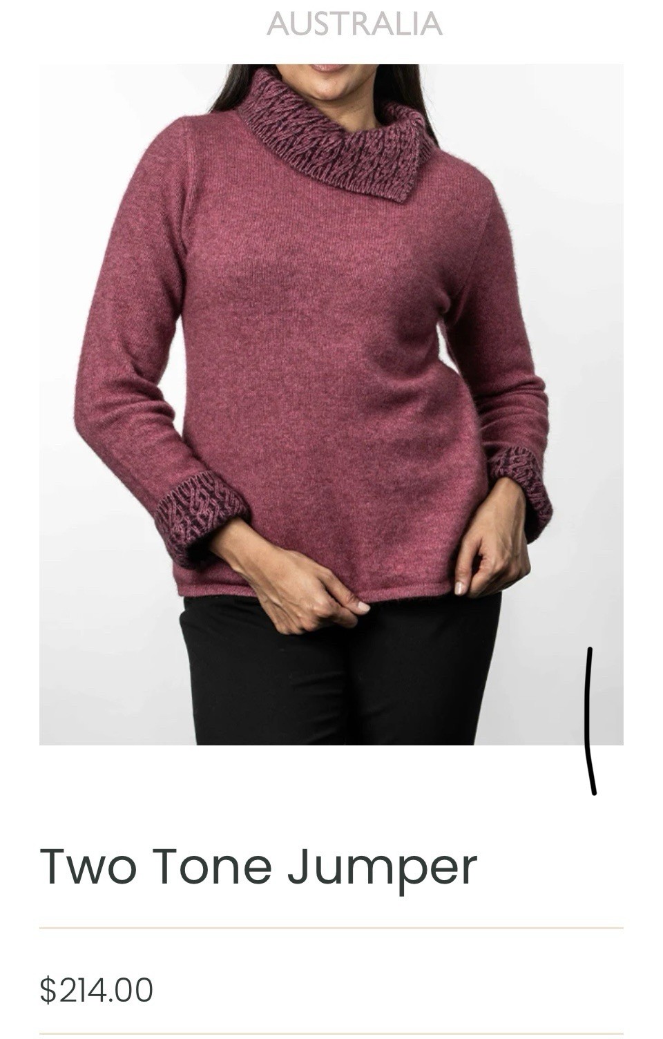 KORU Two Tone Red Jumper Sweater Wm’s XL Merino Wool, Possum,Silk Retail $240