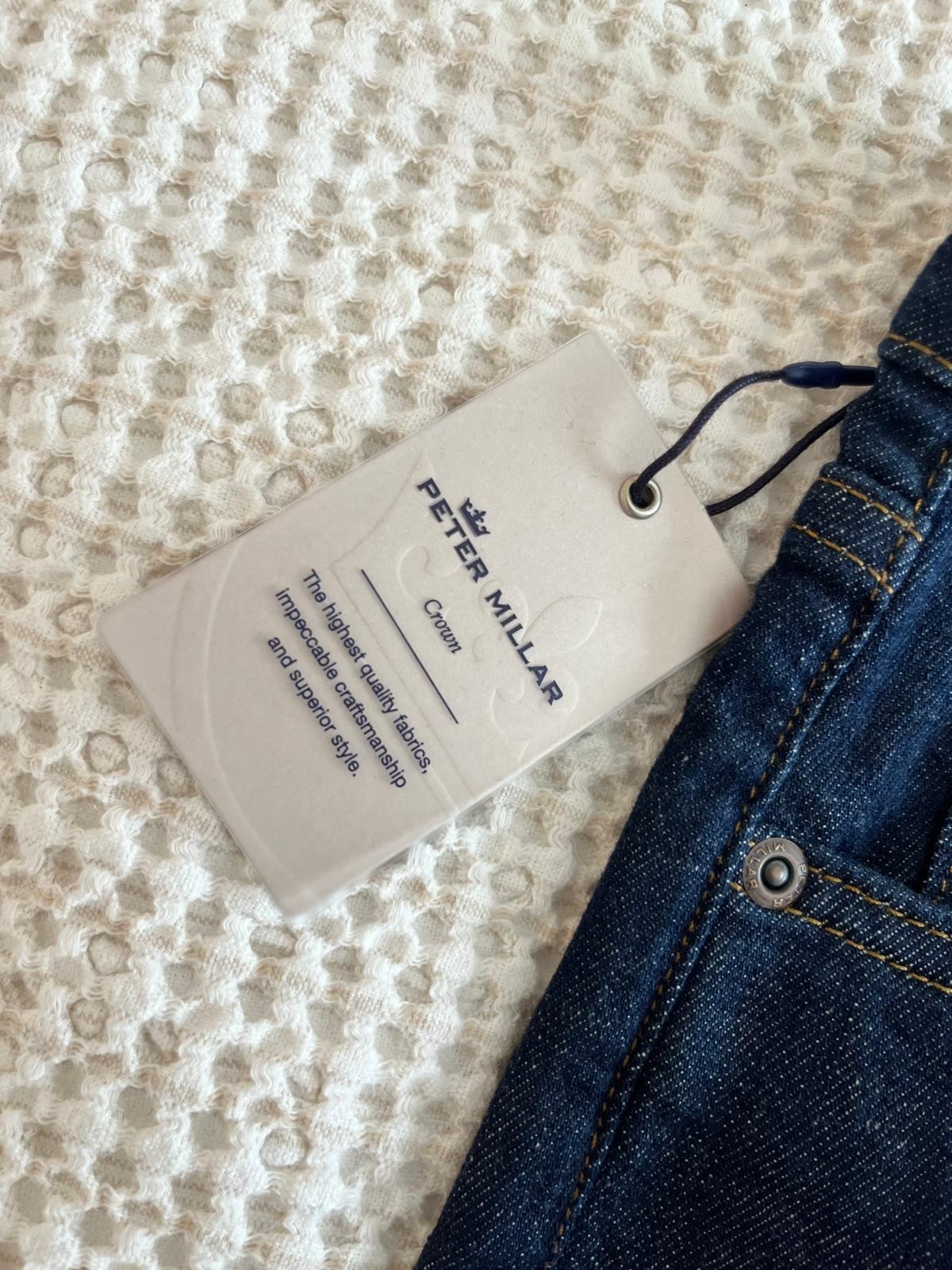 Peter Millar Vintage Washed Five-Pocket Denim Jeans Stone Washed Blue Size 42