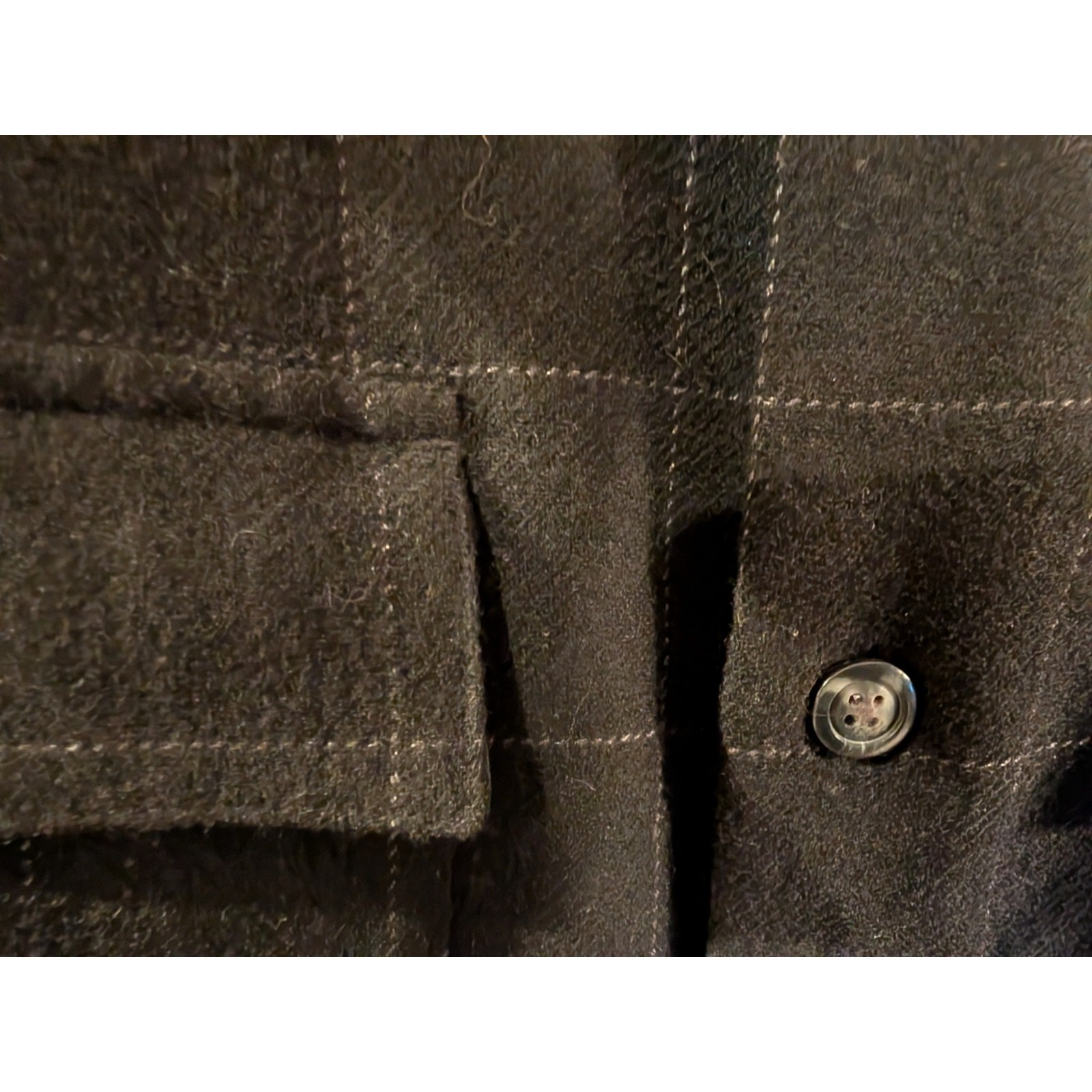 Eddie Bauer Men’s Large Button-Down Plaid Fleece Wool Shacket