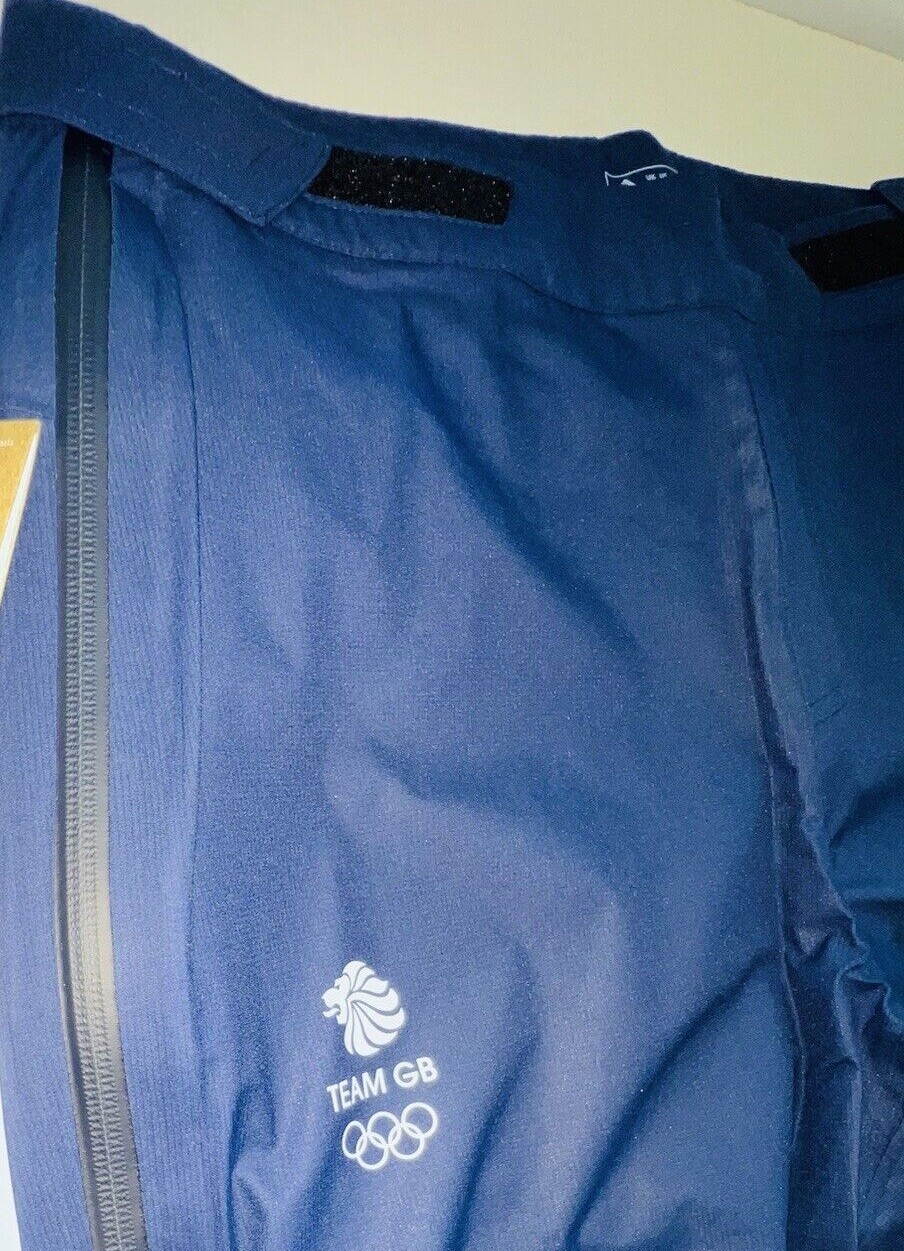 Adidas Team GB RAIN Trousers Blue WaterProof Track Pants Mens Womens XS S M L XL