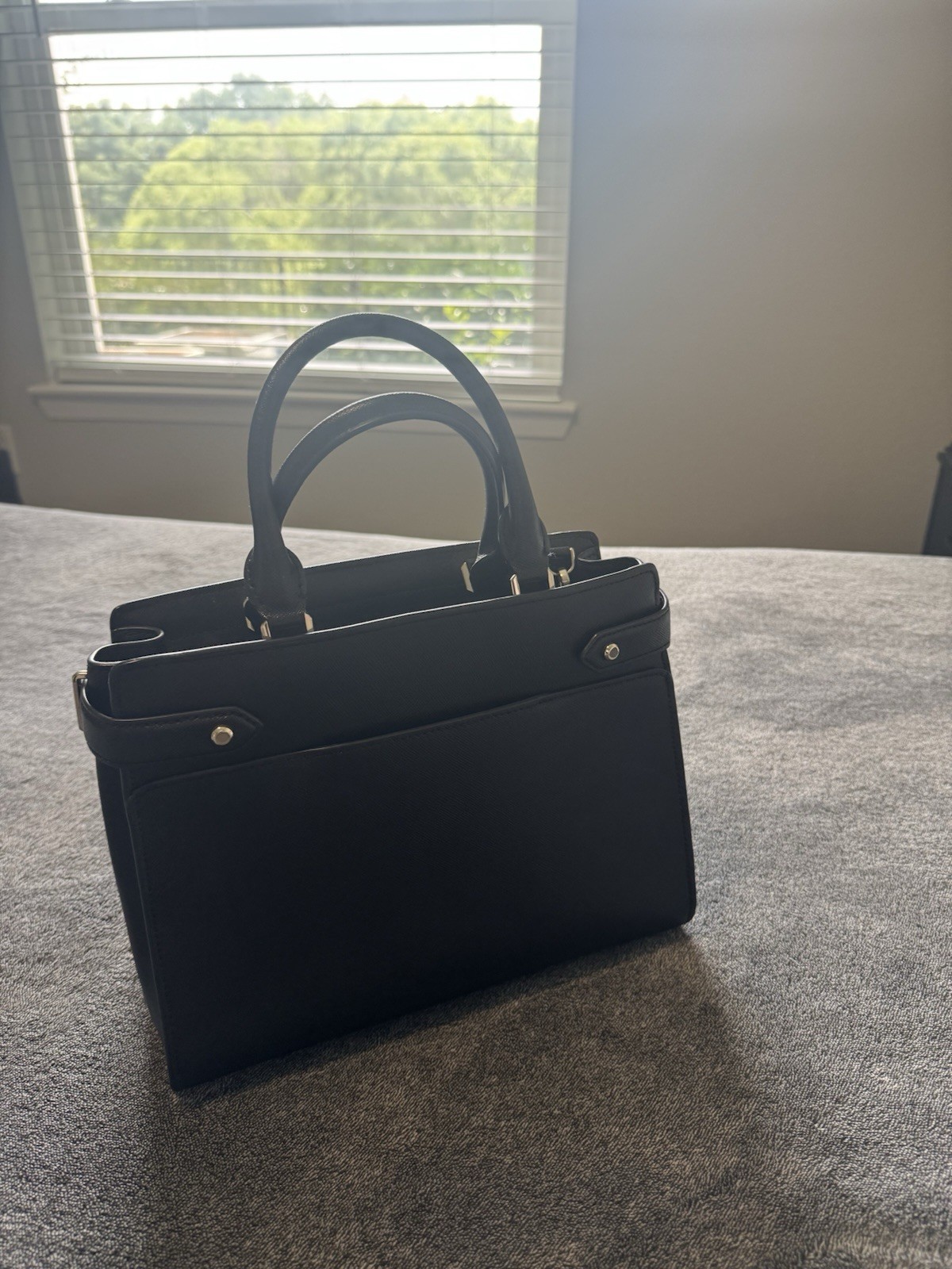 kate spade new york Black Satchel Top Handle Bag Zip Closure Gold Hardware