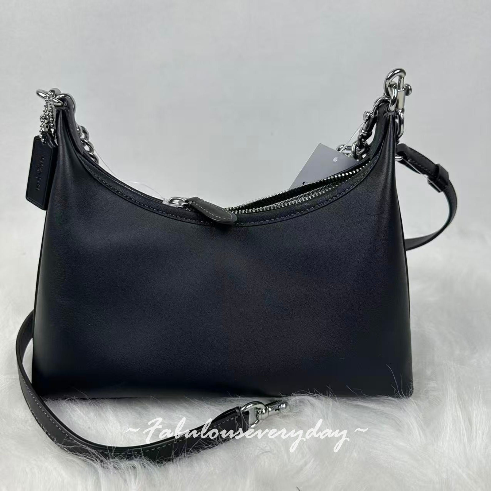 COACH Juliet 25 Small Shoulder Bag Crossbody In Leather/Silver/Black CW640